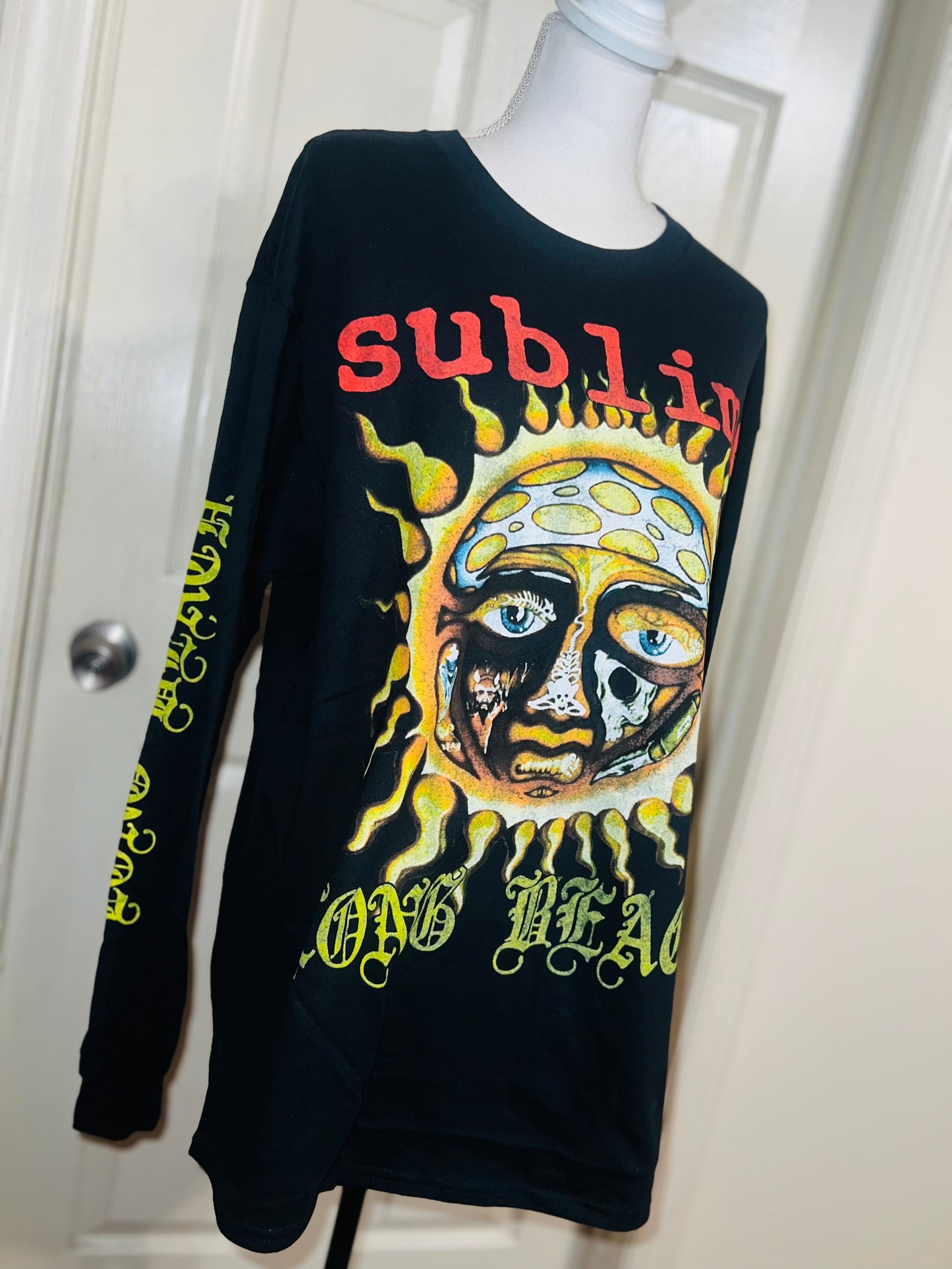Sublime Oversized Distressed Long Sleeve Tee
