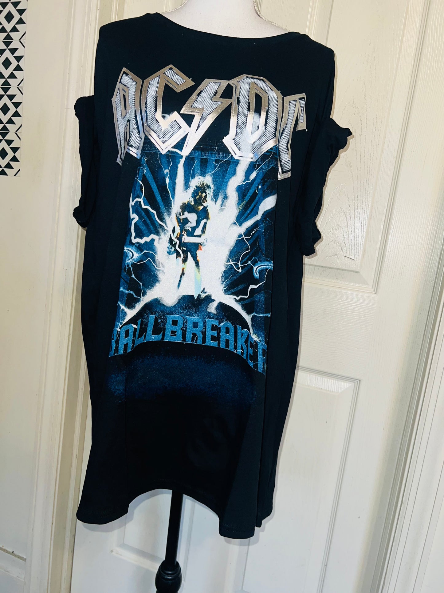 AC/DC Double Sided Oversized Distressed Tee