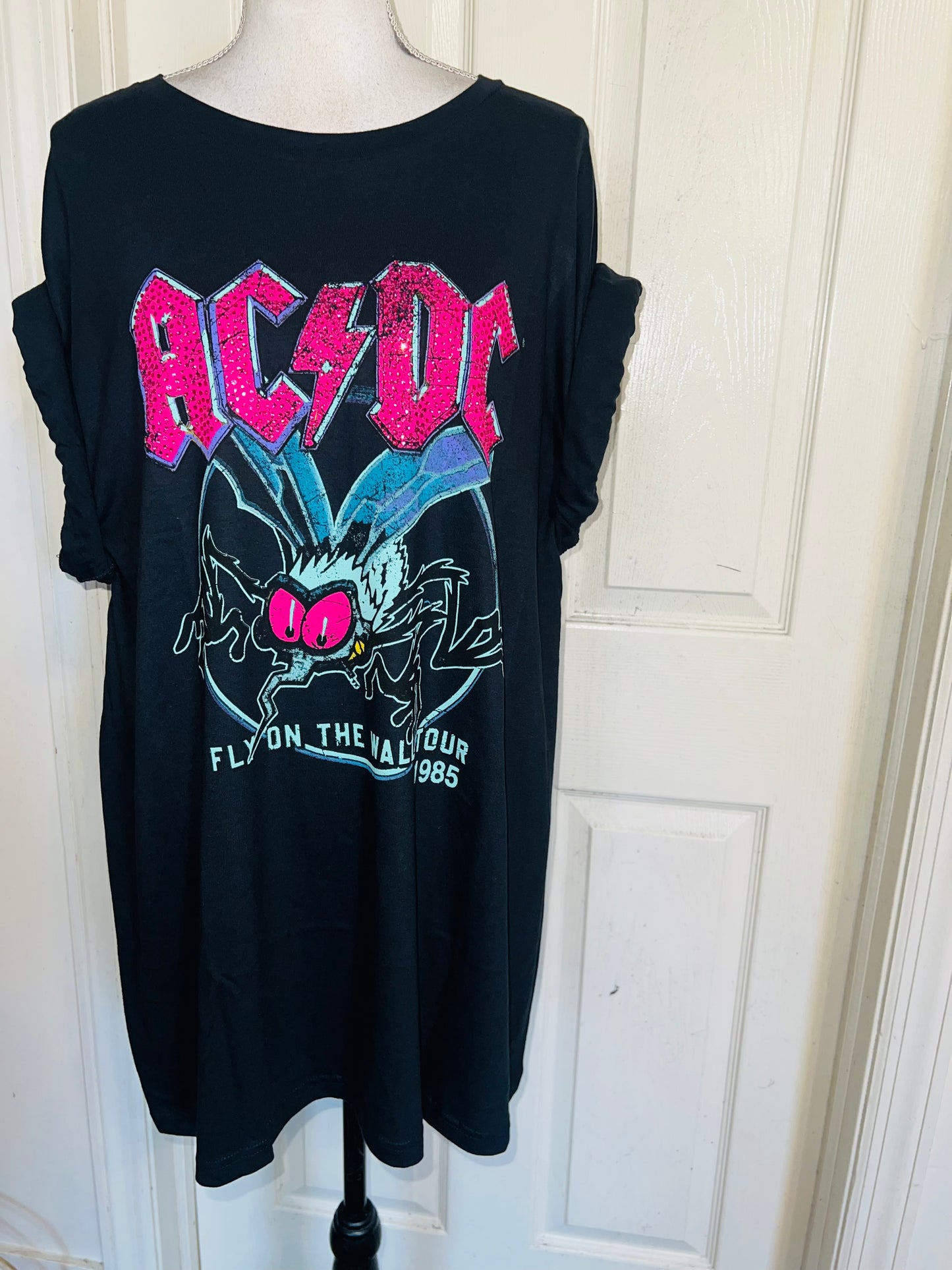 AC/DC Oversized Distressed Tee