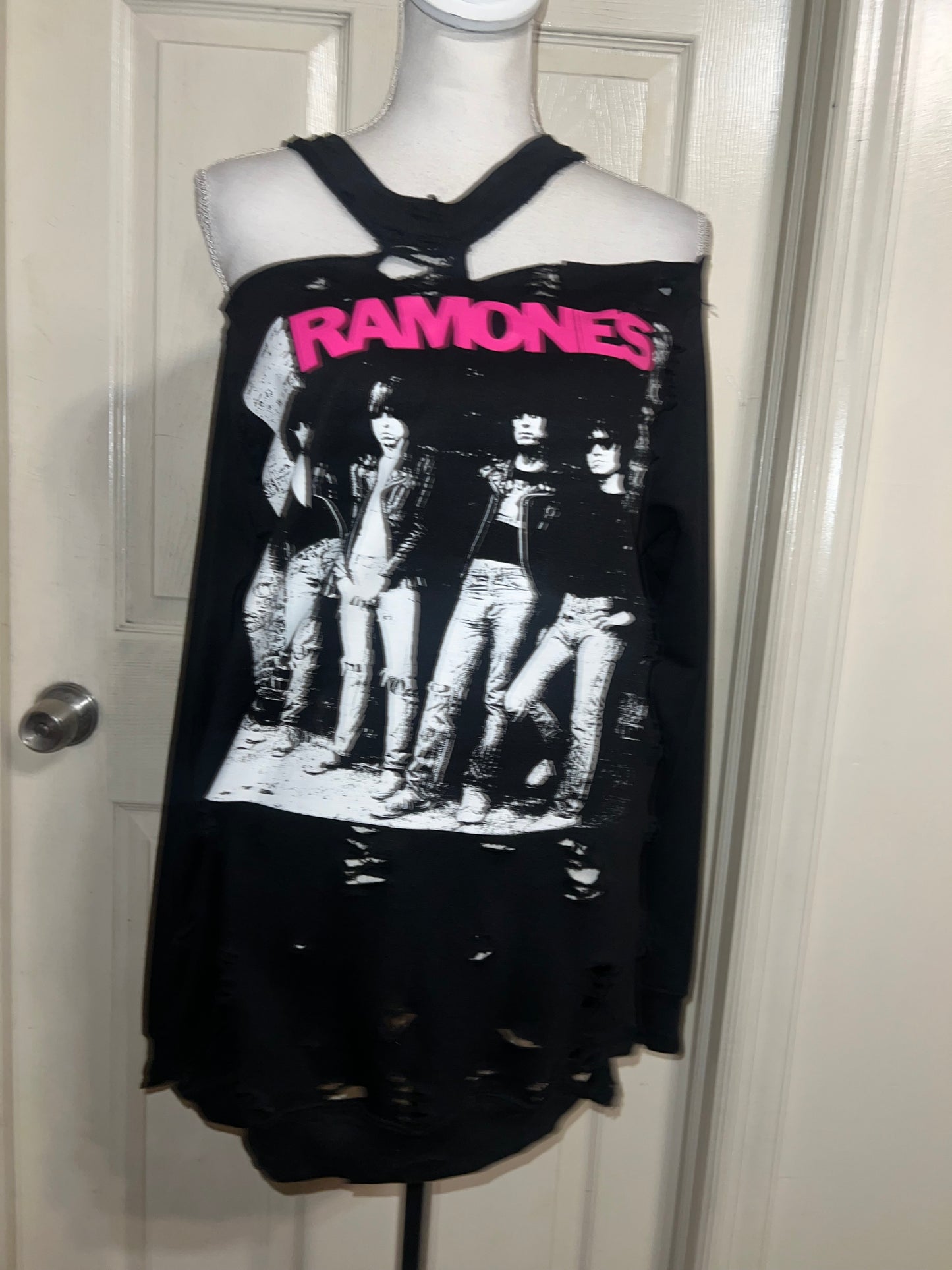 Ramones Oversized Distressed Sweatshirt