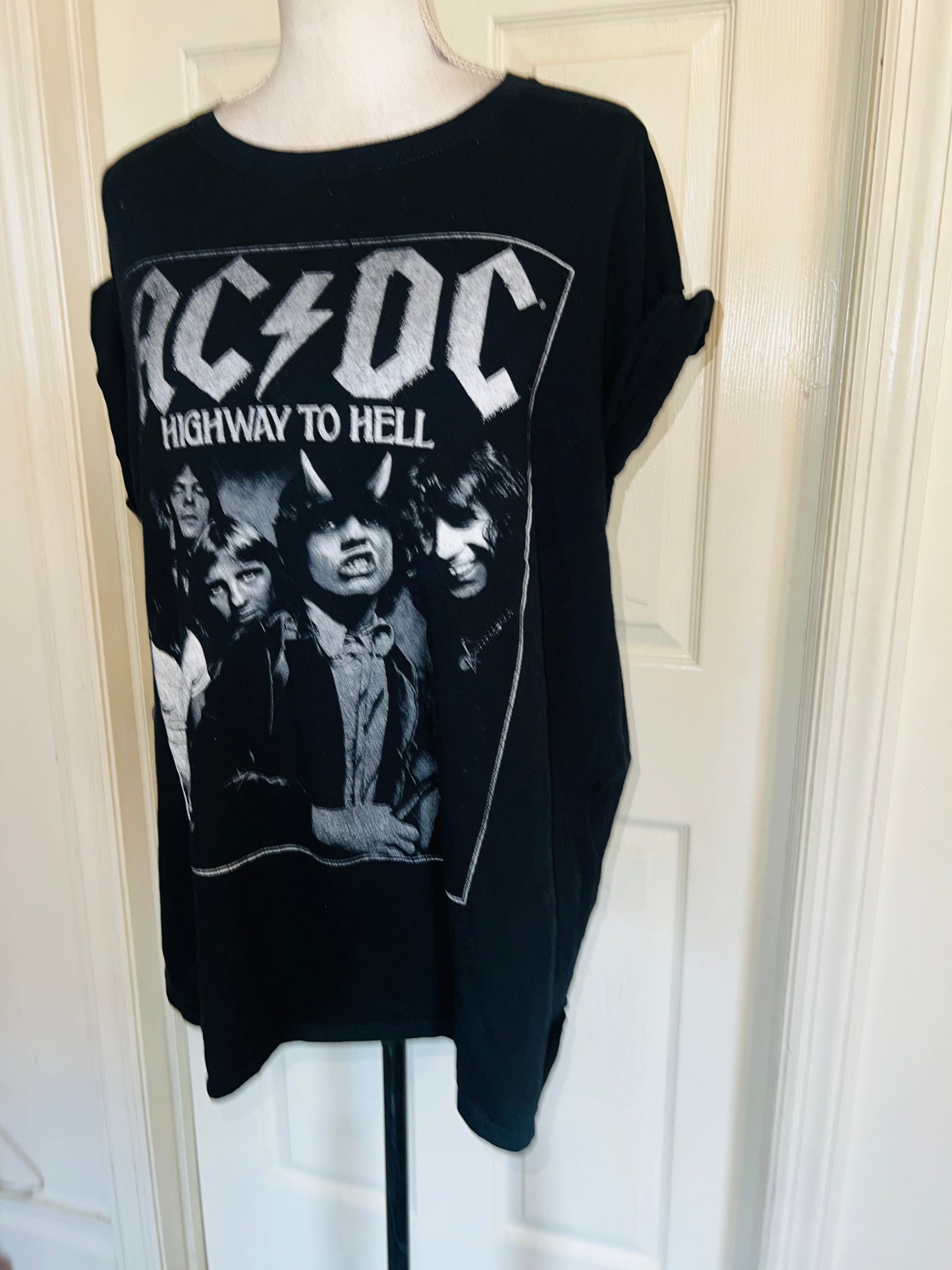 AC/DC Highway to Hell Distressed Oversized Tee