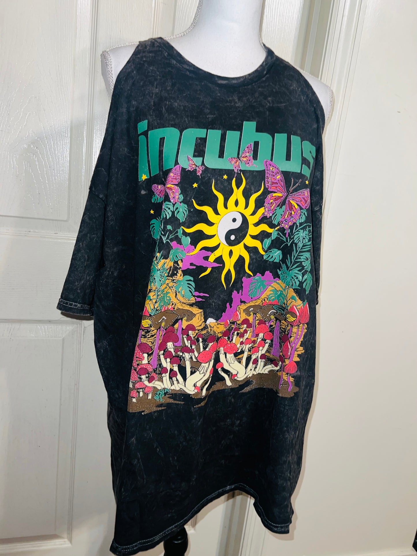 Incubus Oversized Distressed Cut Out Tee