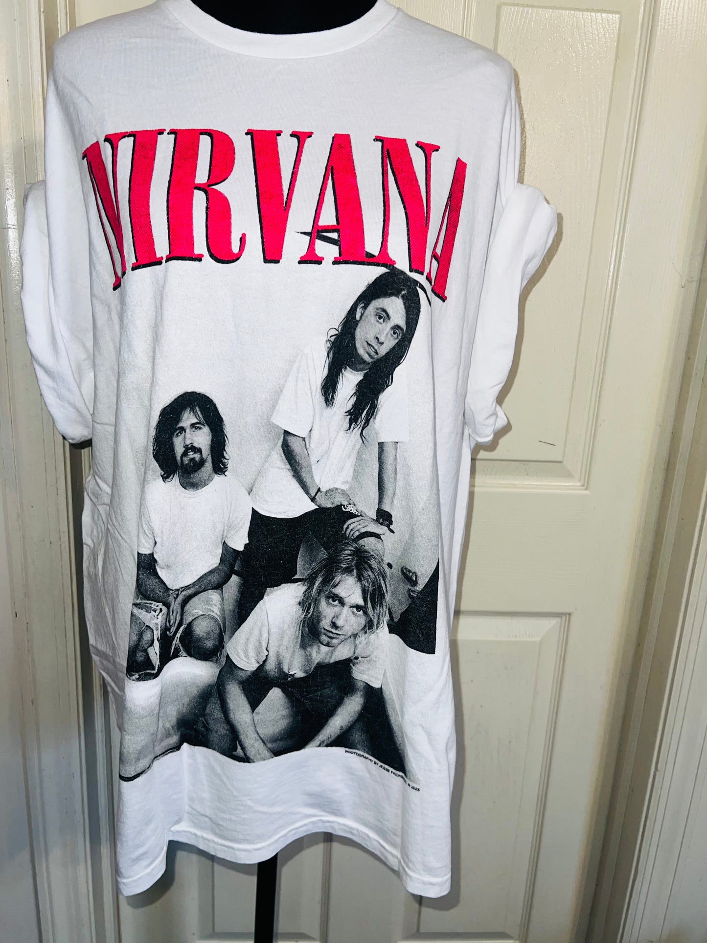Nirvana Double Sided Oversized Distressed Tee