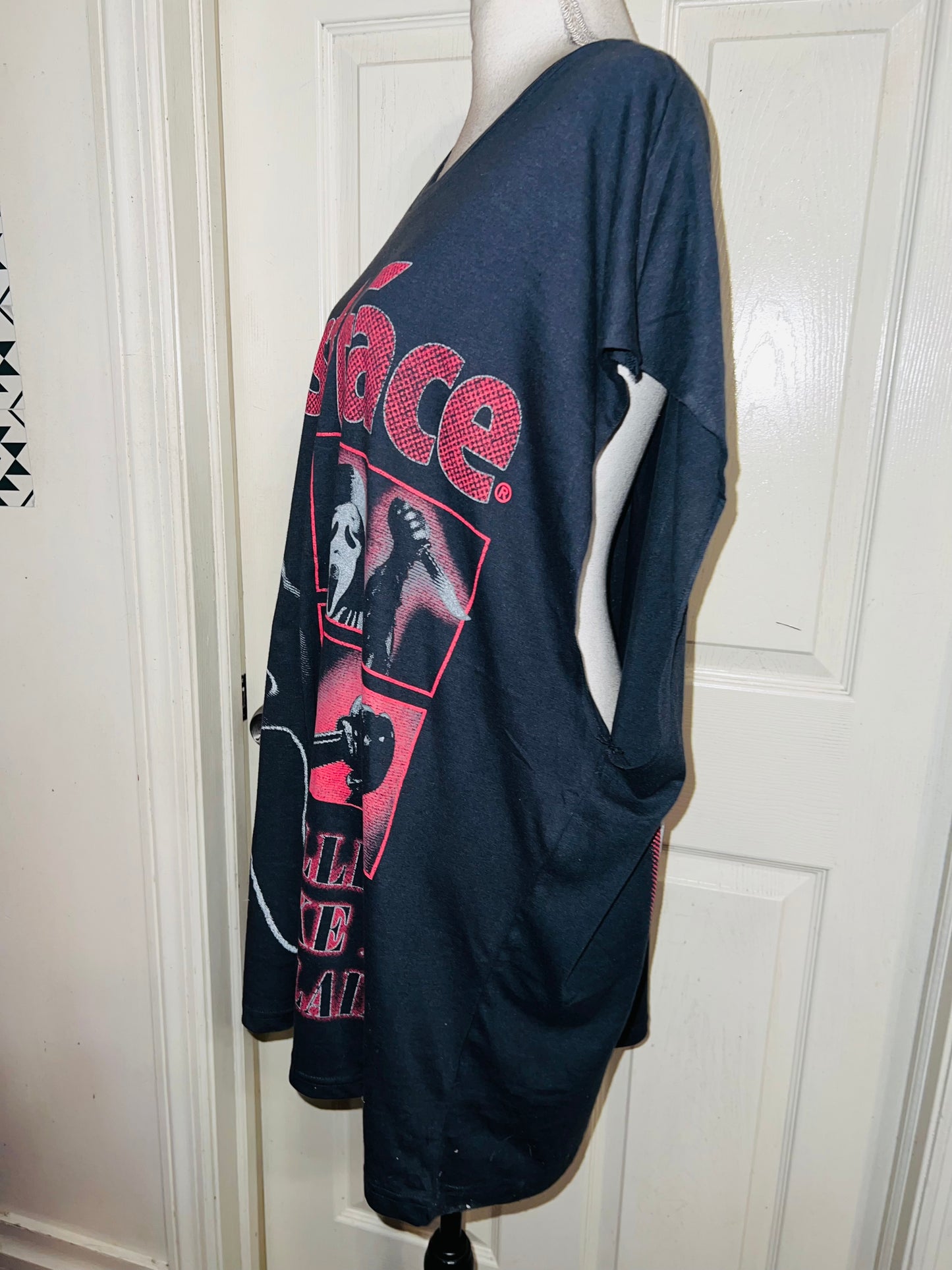 Scream Ghost Face Double Sided Oversized Distressed Tank