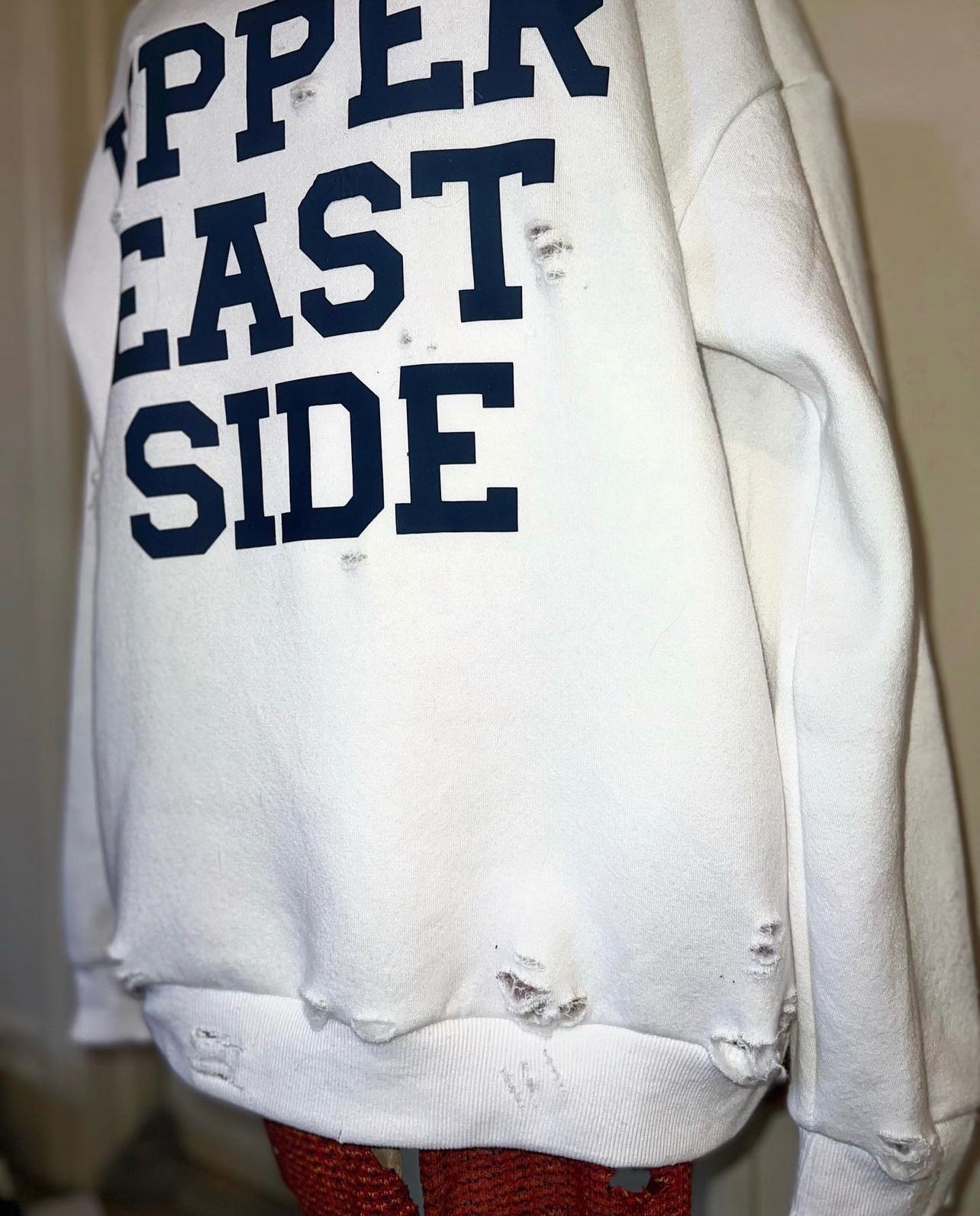 Upper East Side Oversized Distressed Sweatshirt