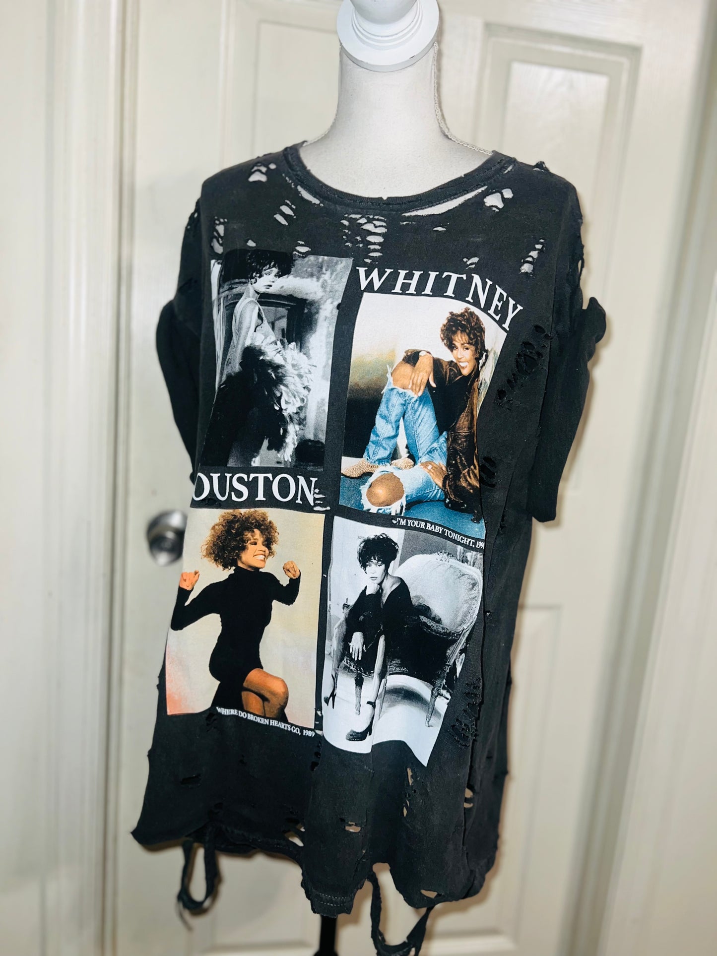 Whitey Houston Oversized Distressed Tee