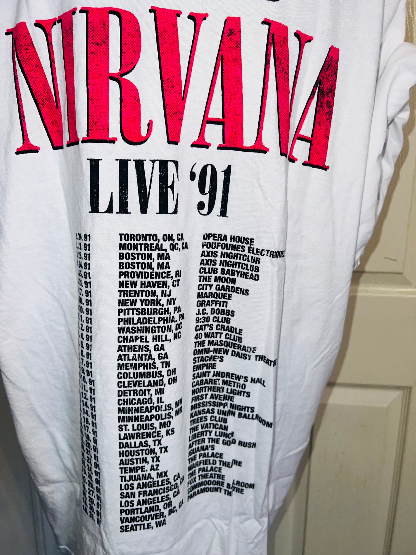 Nirvana Double Sided Oversized Distressed Tee
