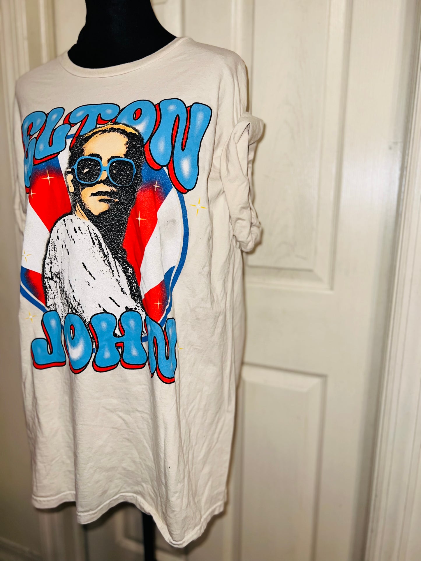 Elton John Oversized Distressed Tee