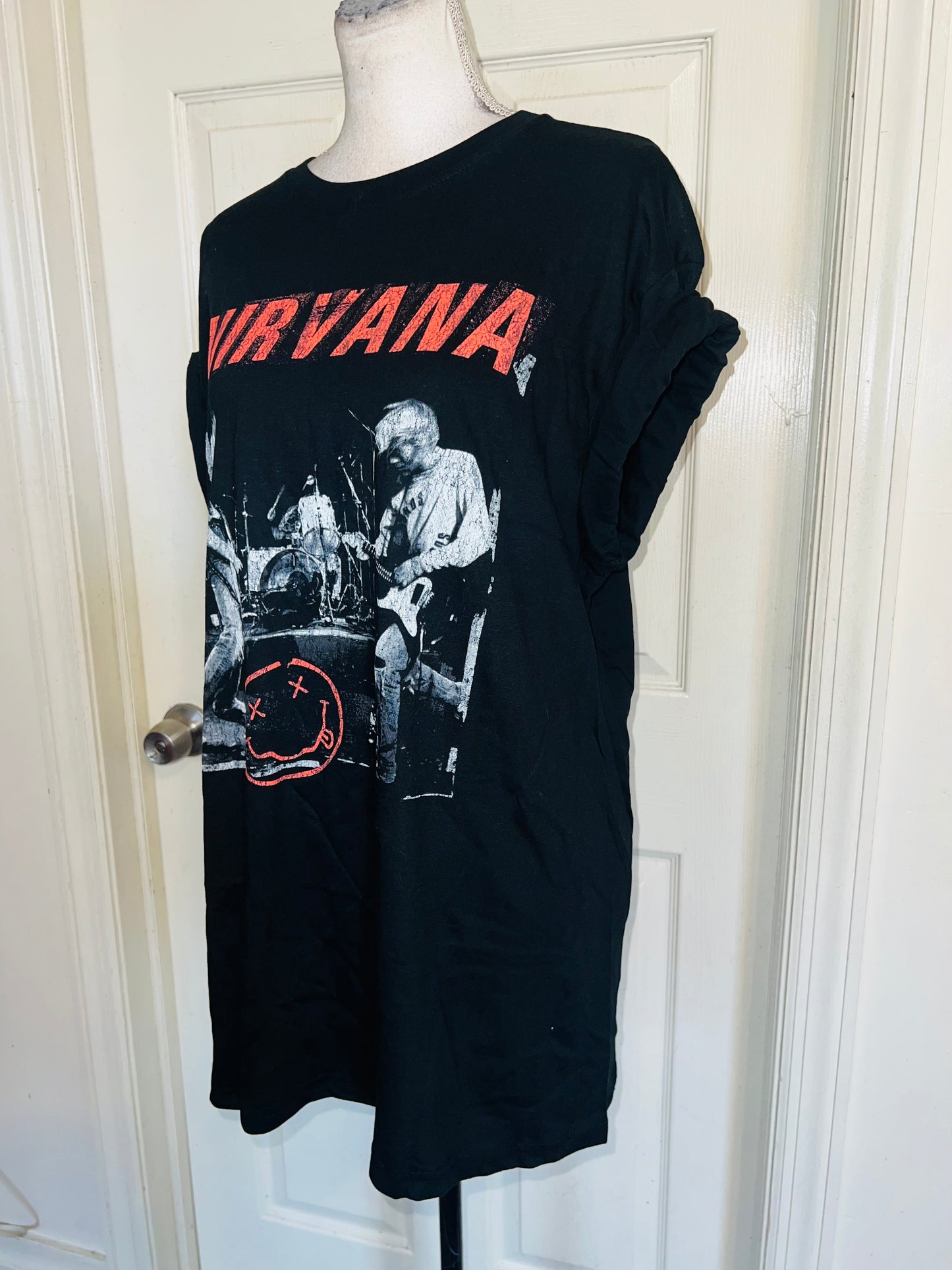 Nirvana Oversized Distressed Tee