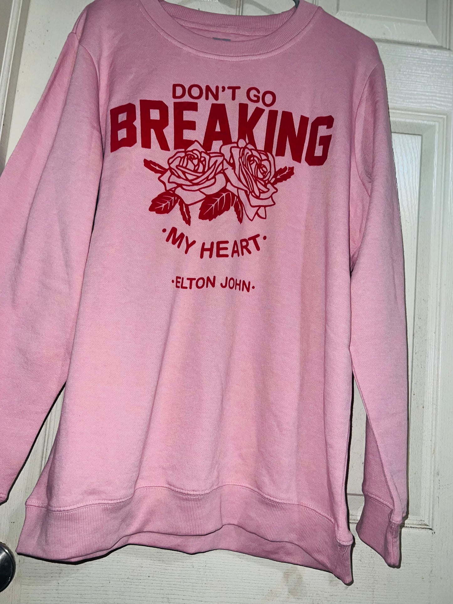 Elton John “Don’t go breaking my Heart” Oversized Distressed Sweatshirt