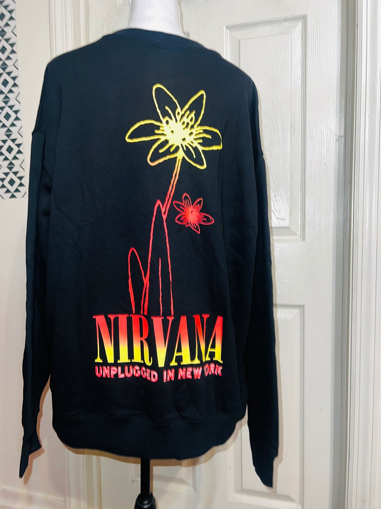 Nirvana Double Sided Oversized Distressed Tee