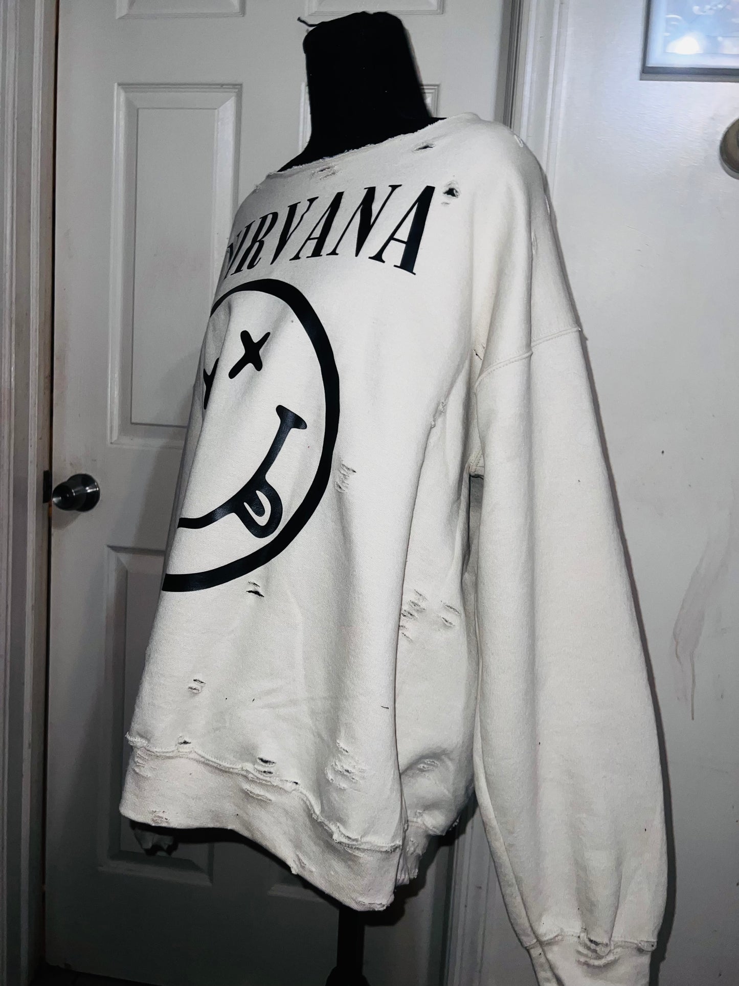 Nirvana Oversized Distressed Sweatshirt