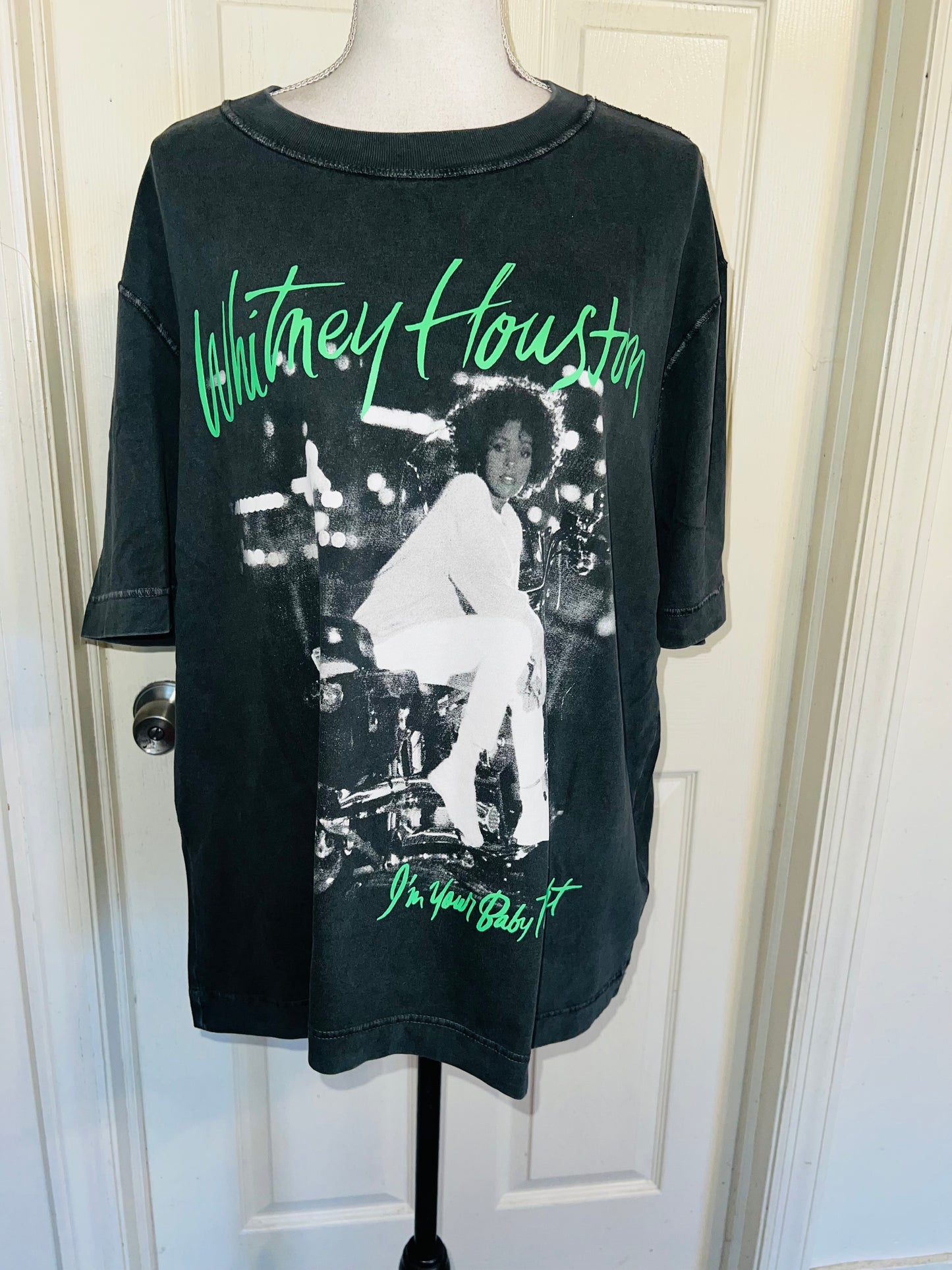 Whitney Houston Double Sided Oversized Distressed Tee