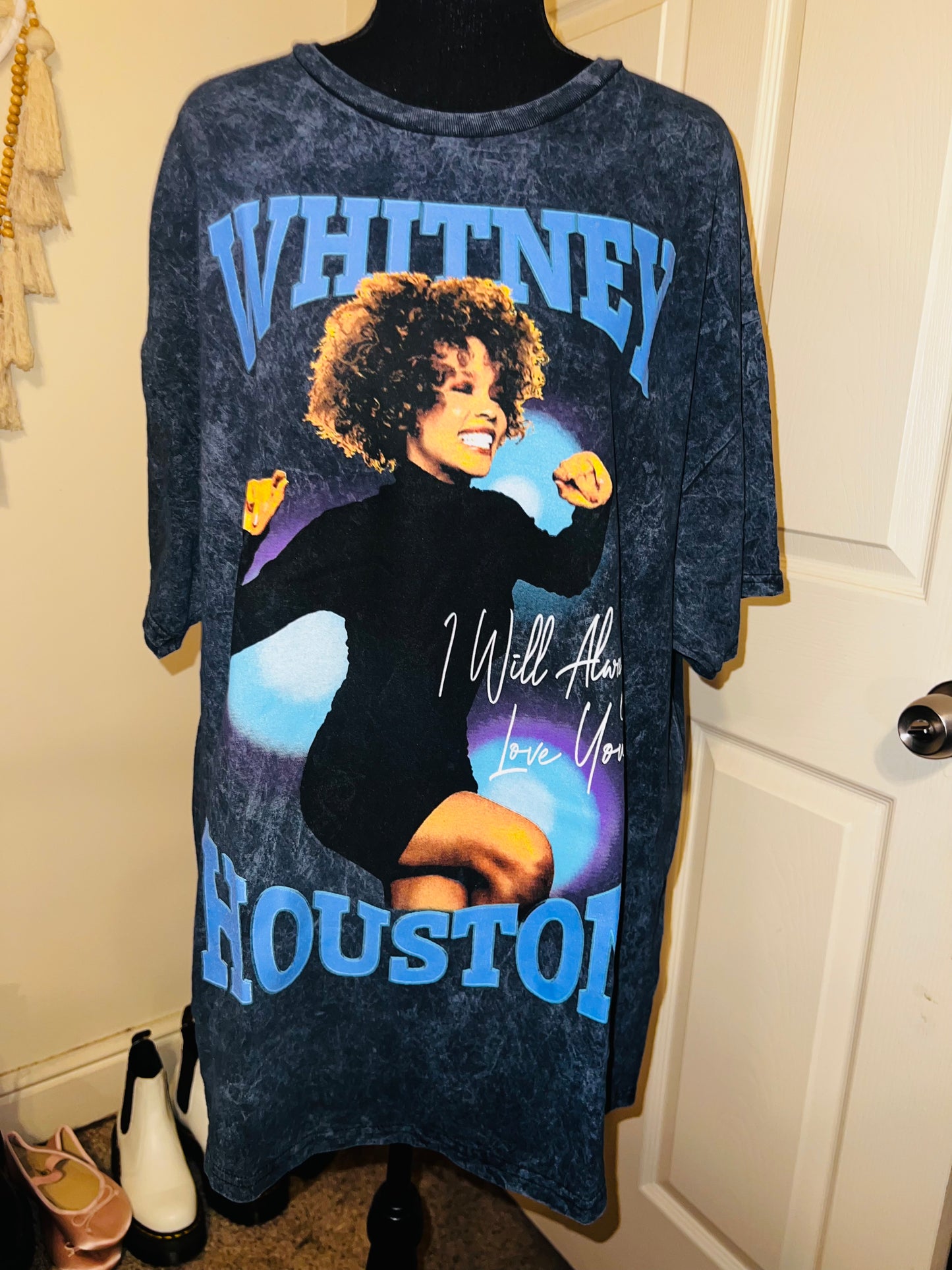 Whitney Houston Oversized Distressed Tee