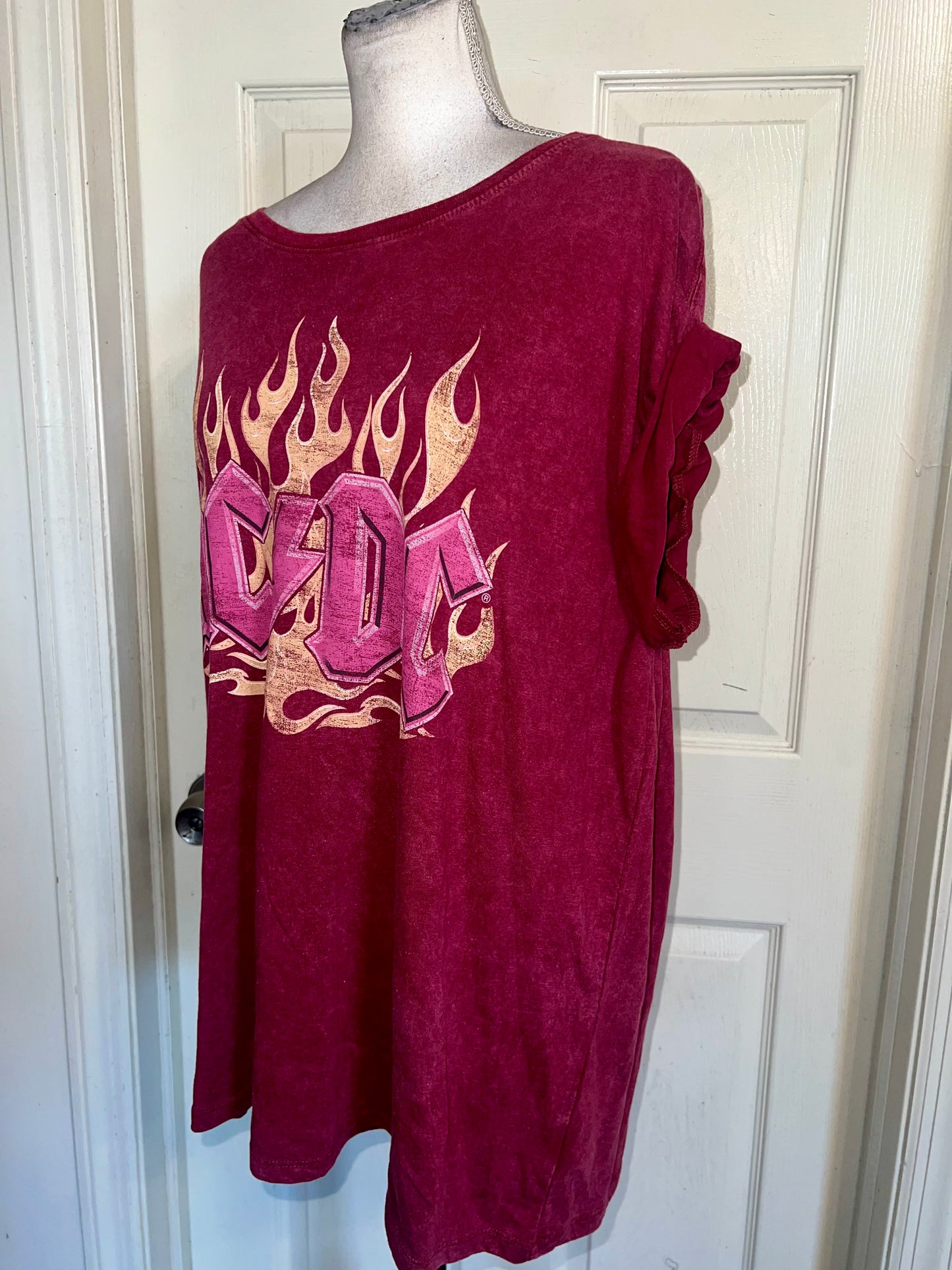 AC/DC Oversized Distressed Tee