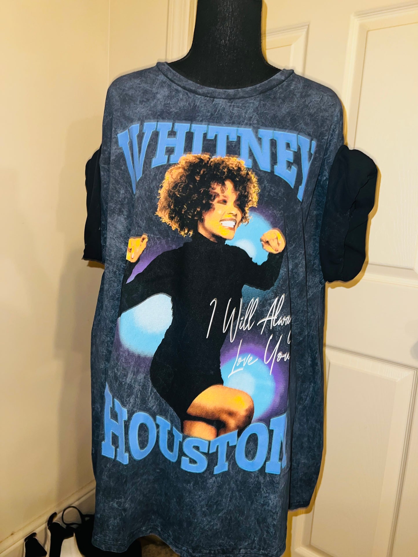 Whitney Houston Oversized Distressed Tee