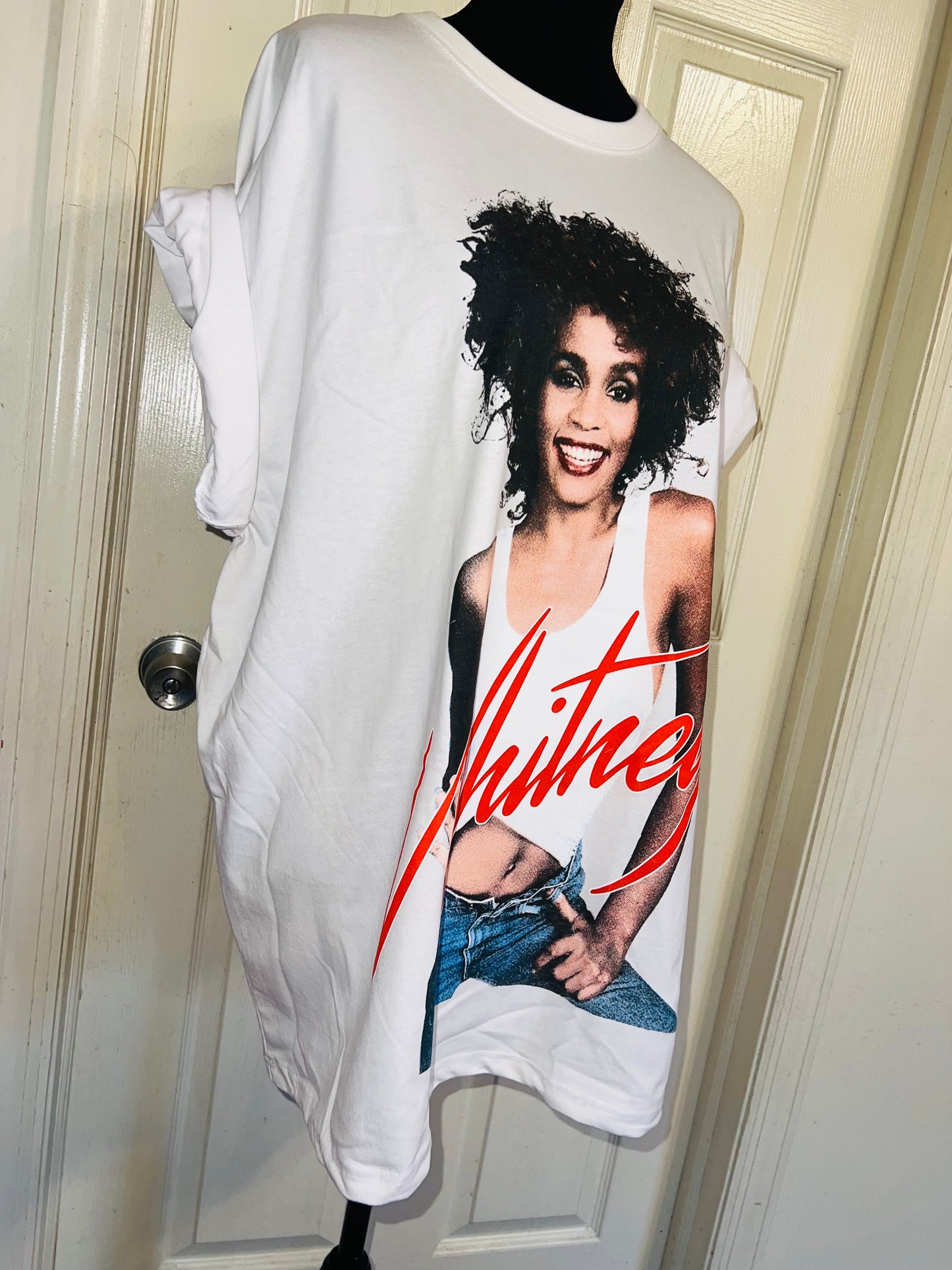 Whitney Houston Oversized Distressed Tee