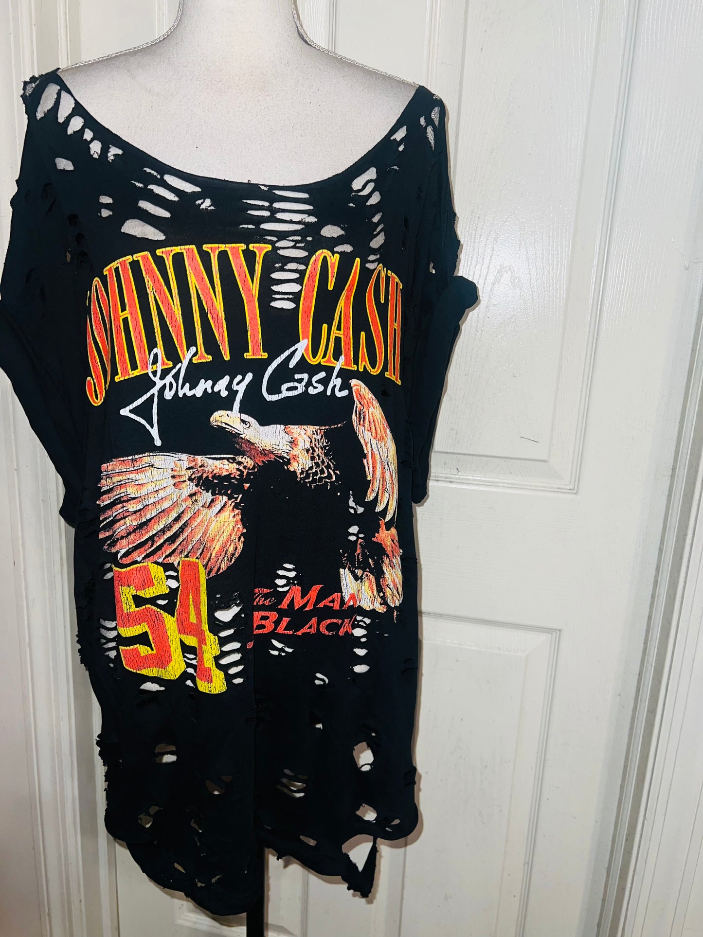 Johnny Cash Double Sided Oversized Distressed Tee