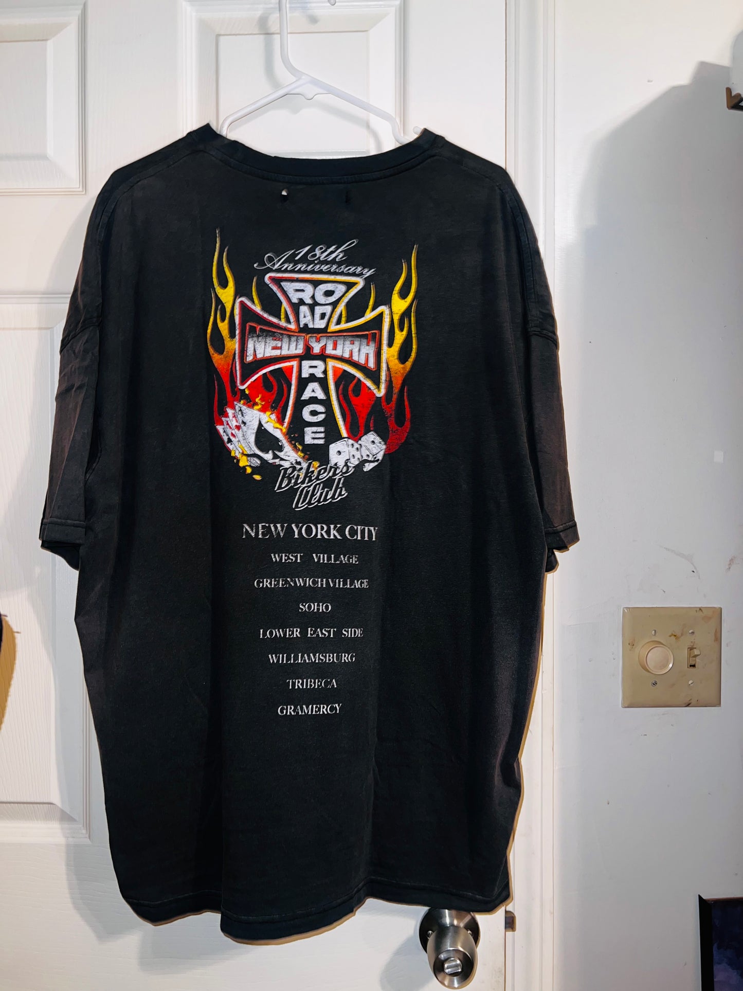 Bikers Club Road Race 18th Anniversary Vintage Oversized Distressed Tee