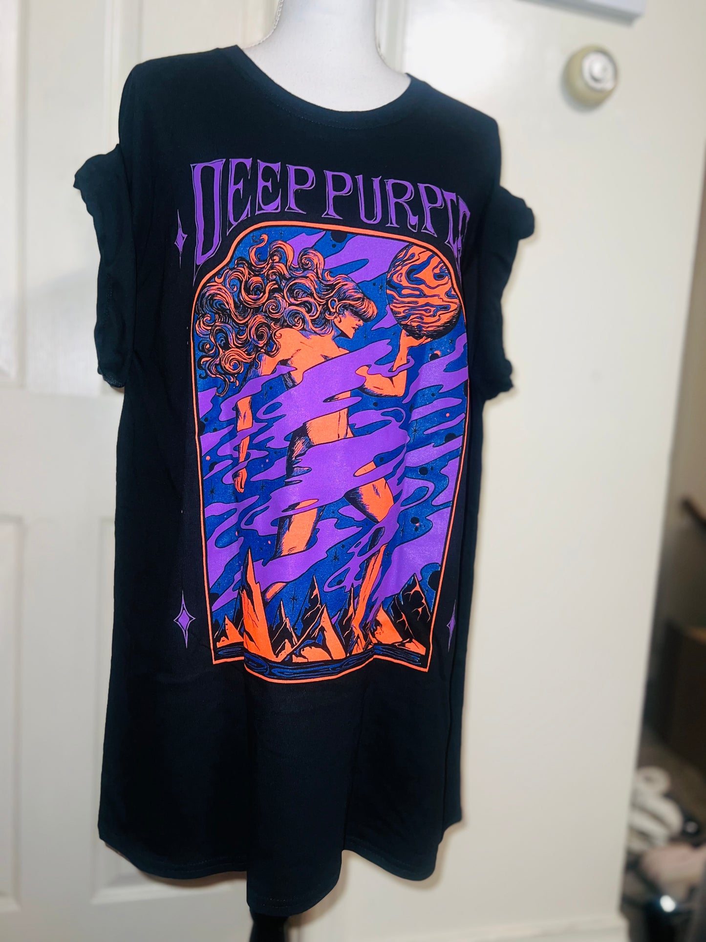 Deep Purple Oversized Distressed Tee
