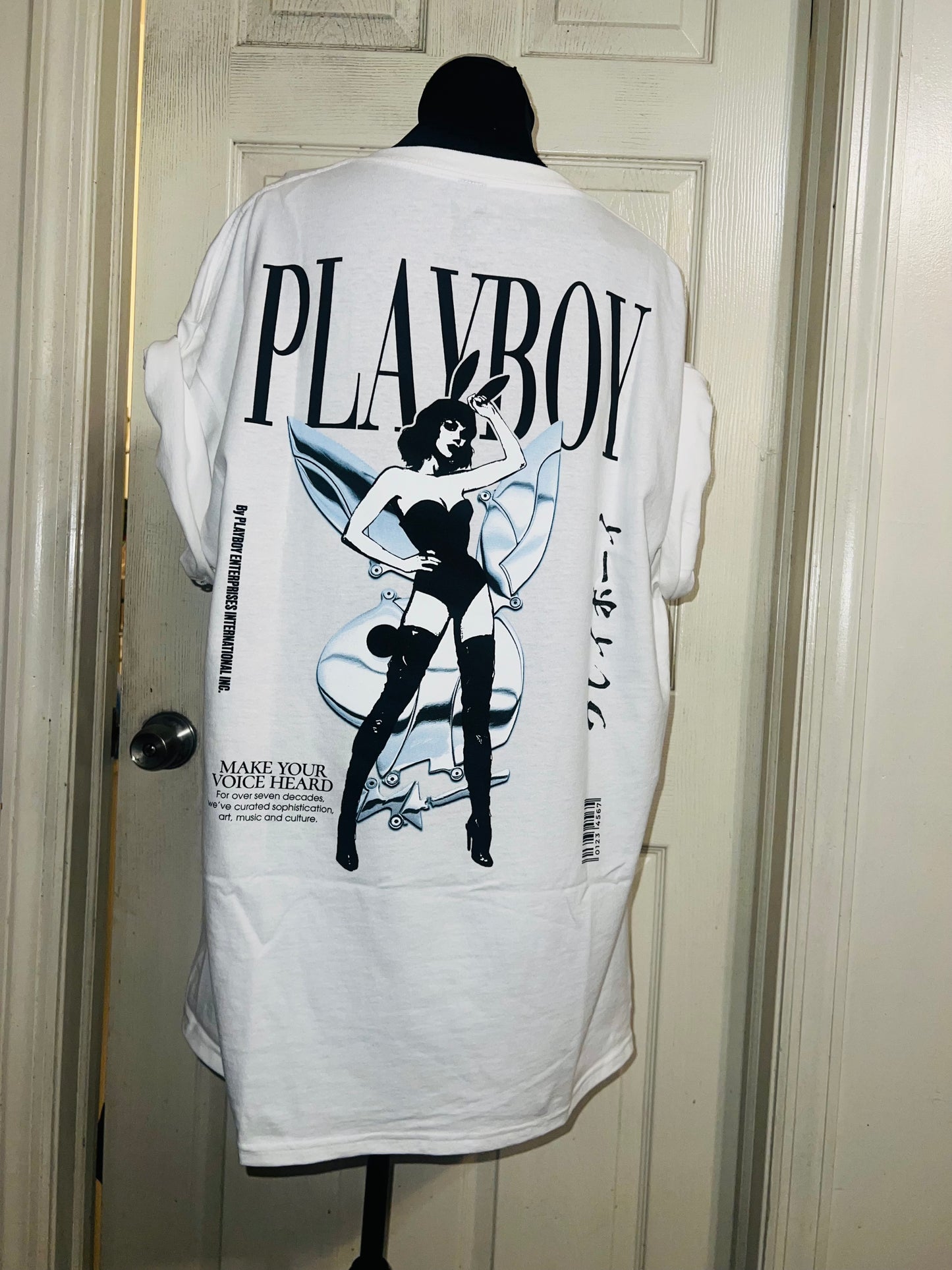 Playboy Double Sided Oversized Distressed Tee