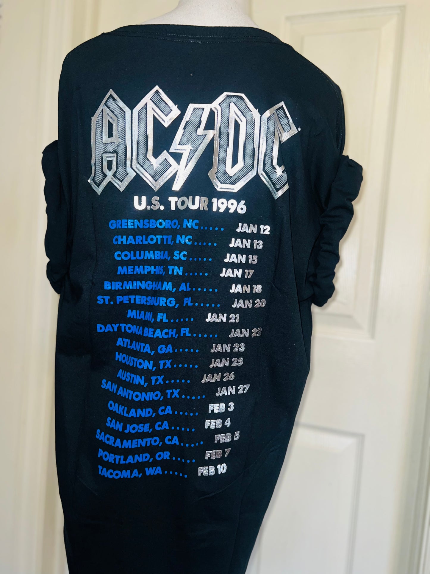AC/DC Double Sided Oversized Distressed Tee