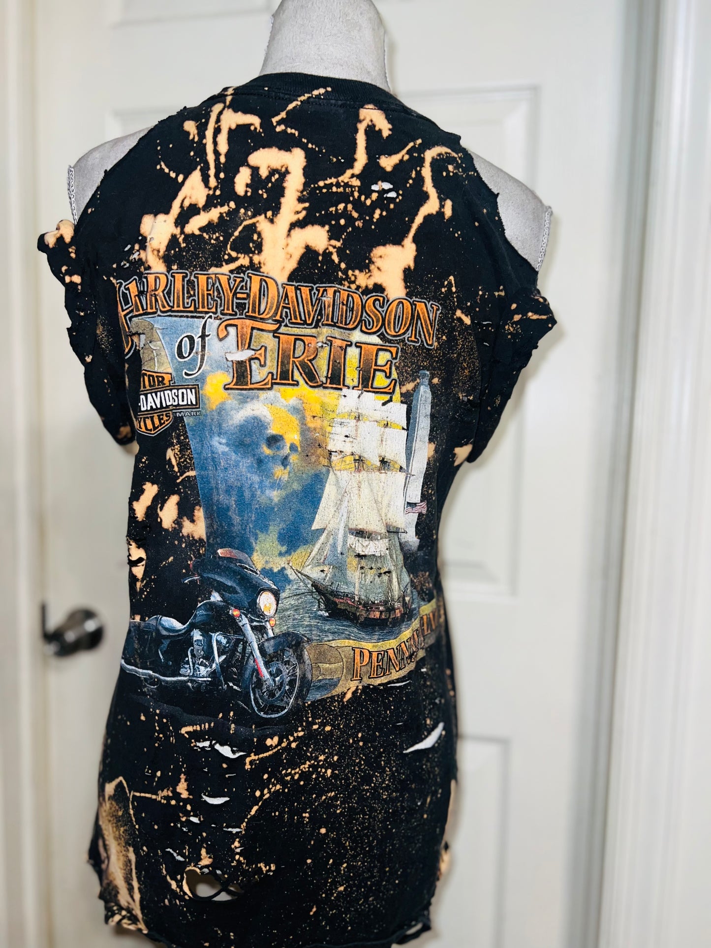 Harley Davidson Bleached Double Sided Distressed Tee
