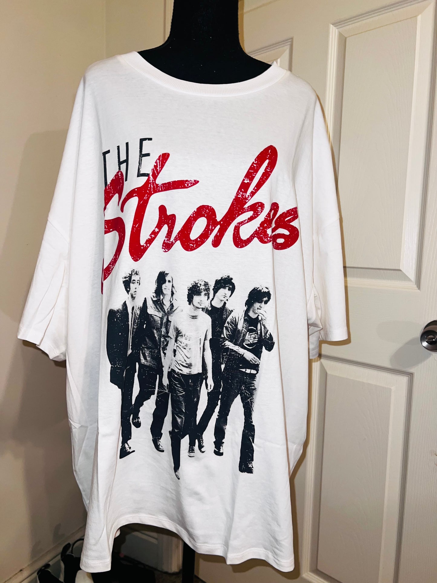 The Strokes Oversized Distressed Tee
