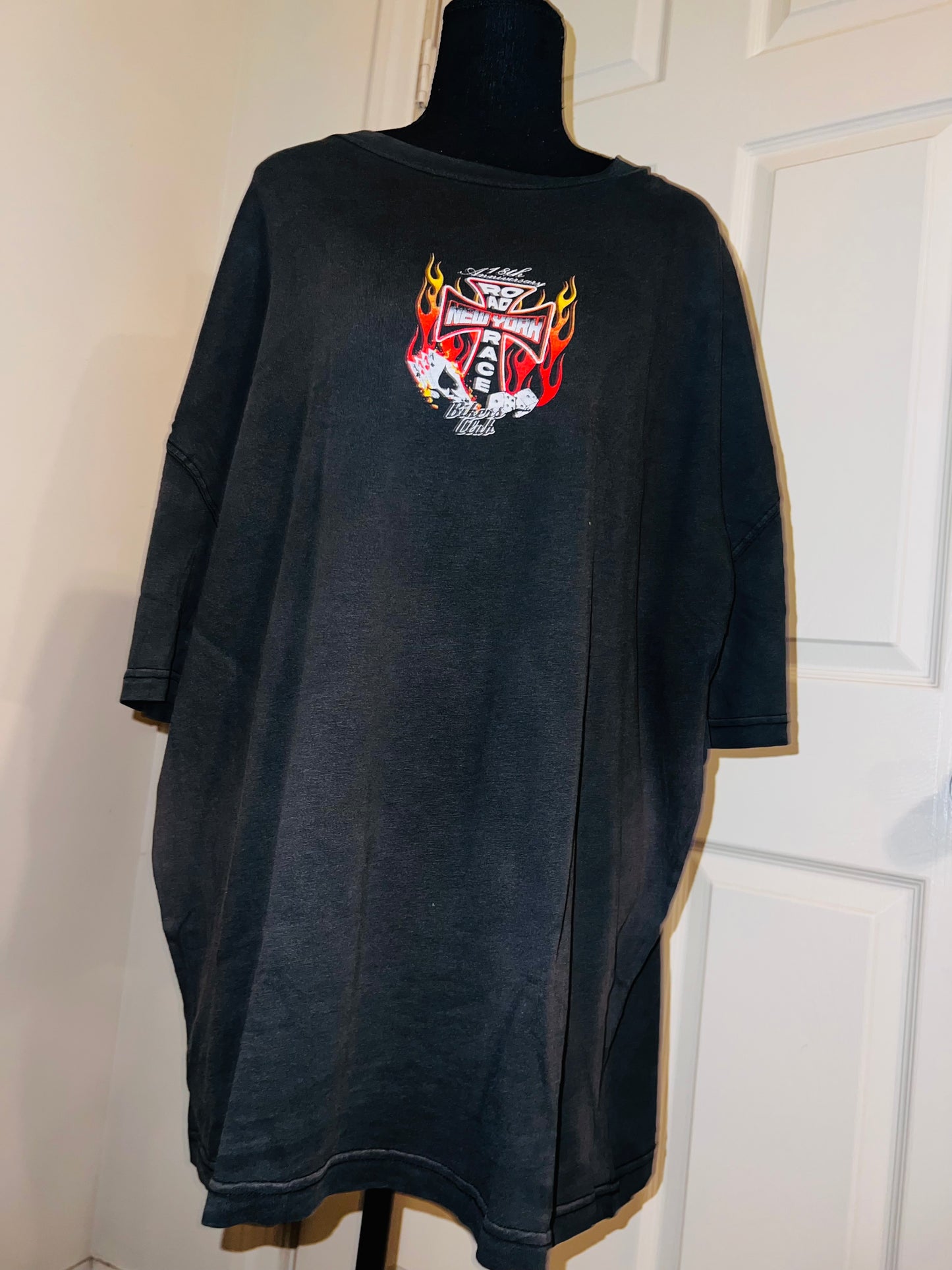 Bikers Club Road Race 18th Anniversary Vintage Oversized Distressed Tee