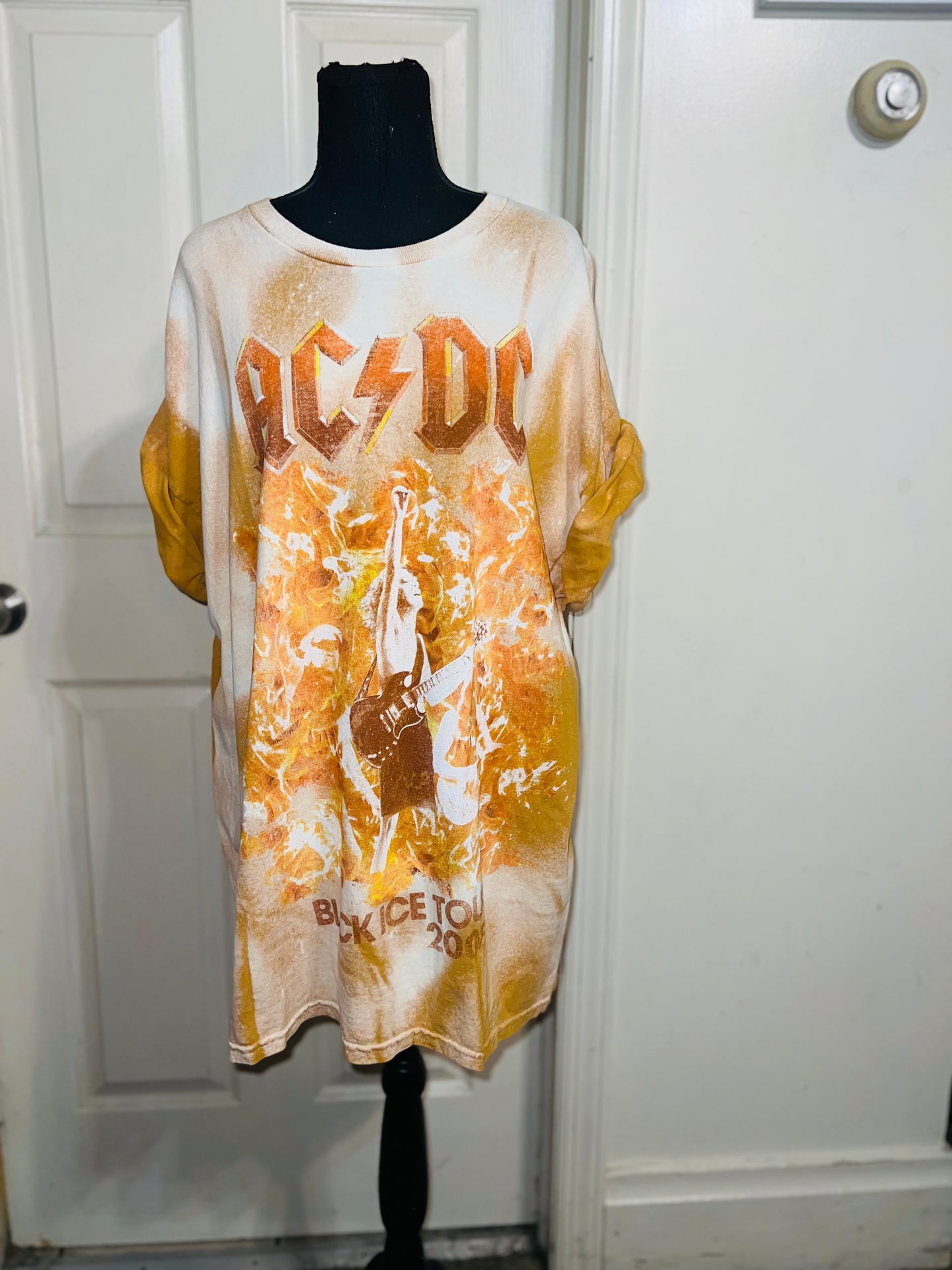 AC/DC Bleached Oversized Distressed Tee