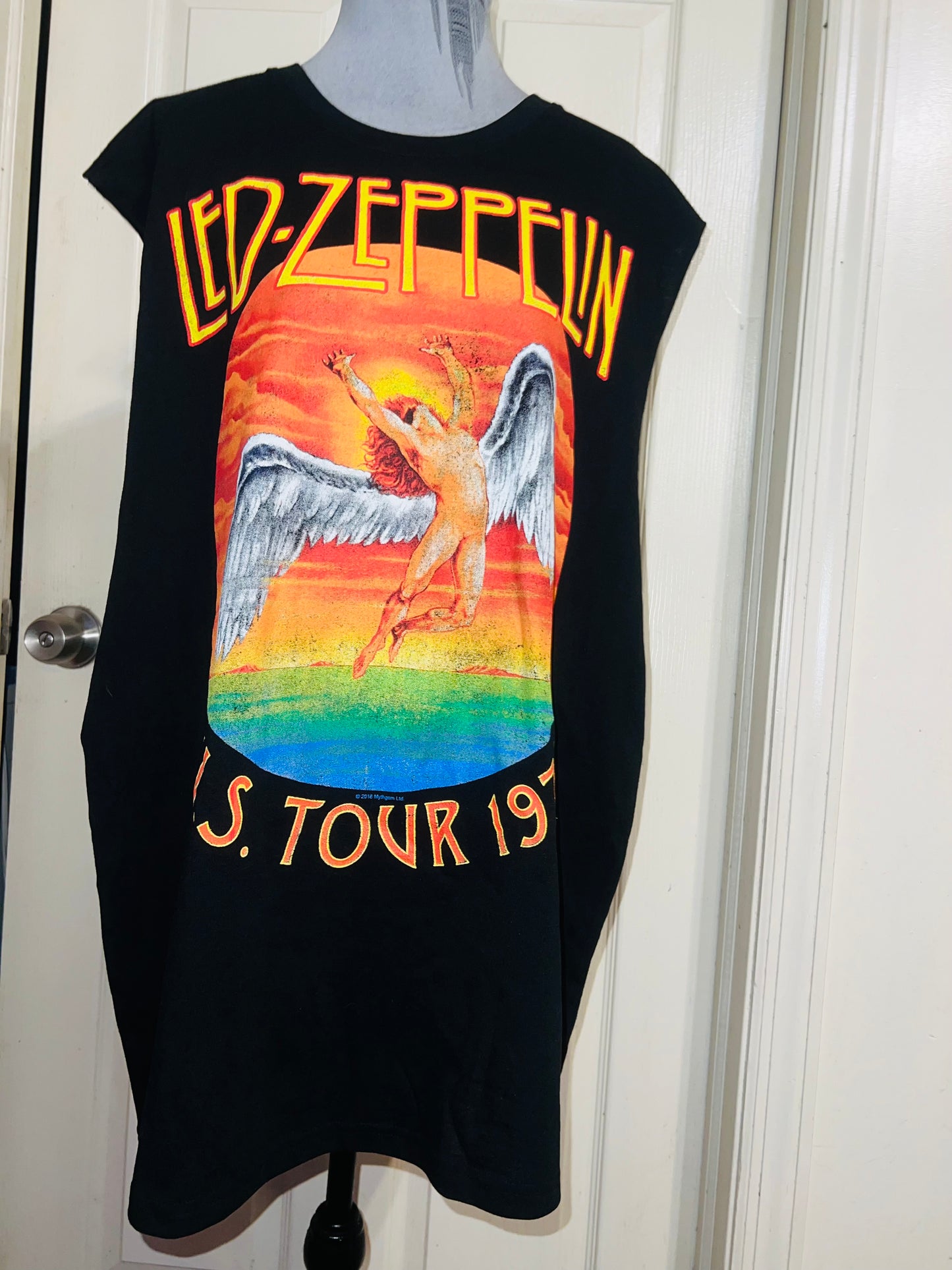 Led Zeppelin Oversized Distressed Muscle Tank/Dress