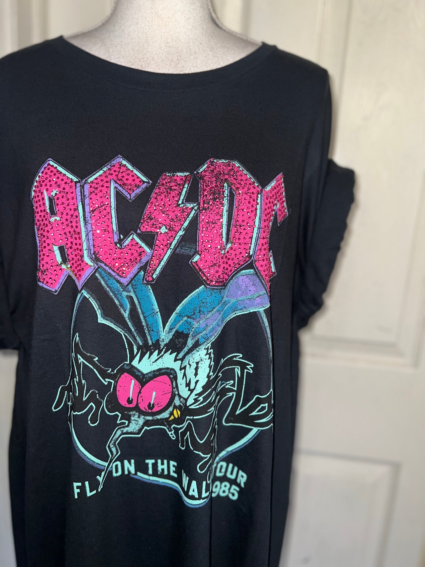 AC/DC Oversized Distressed Tee