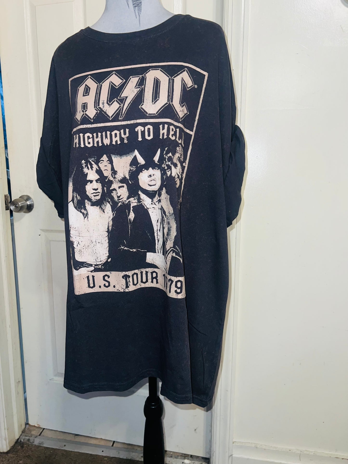 AC/DC Oversized Distressed Tee
