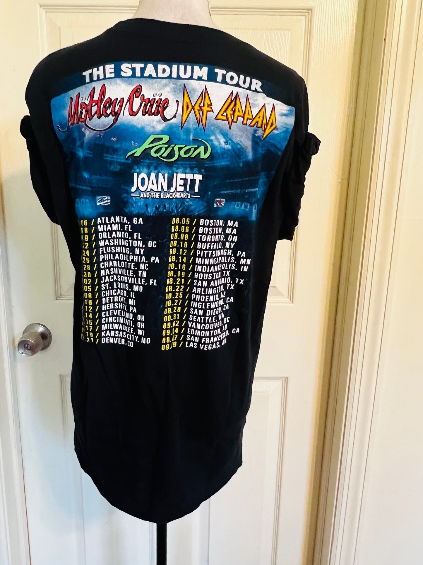 Motley Crue, Def Leppard, Poison, and Joan Jett Double Sided Oversized Tee