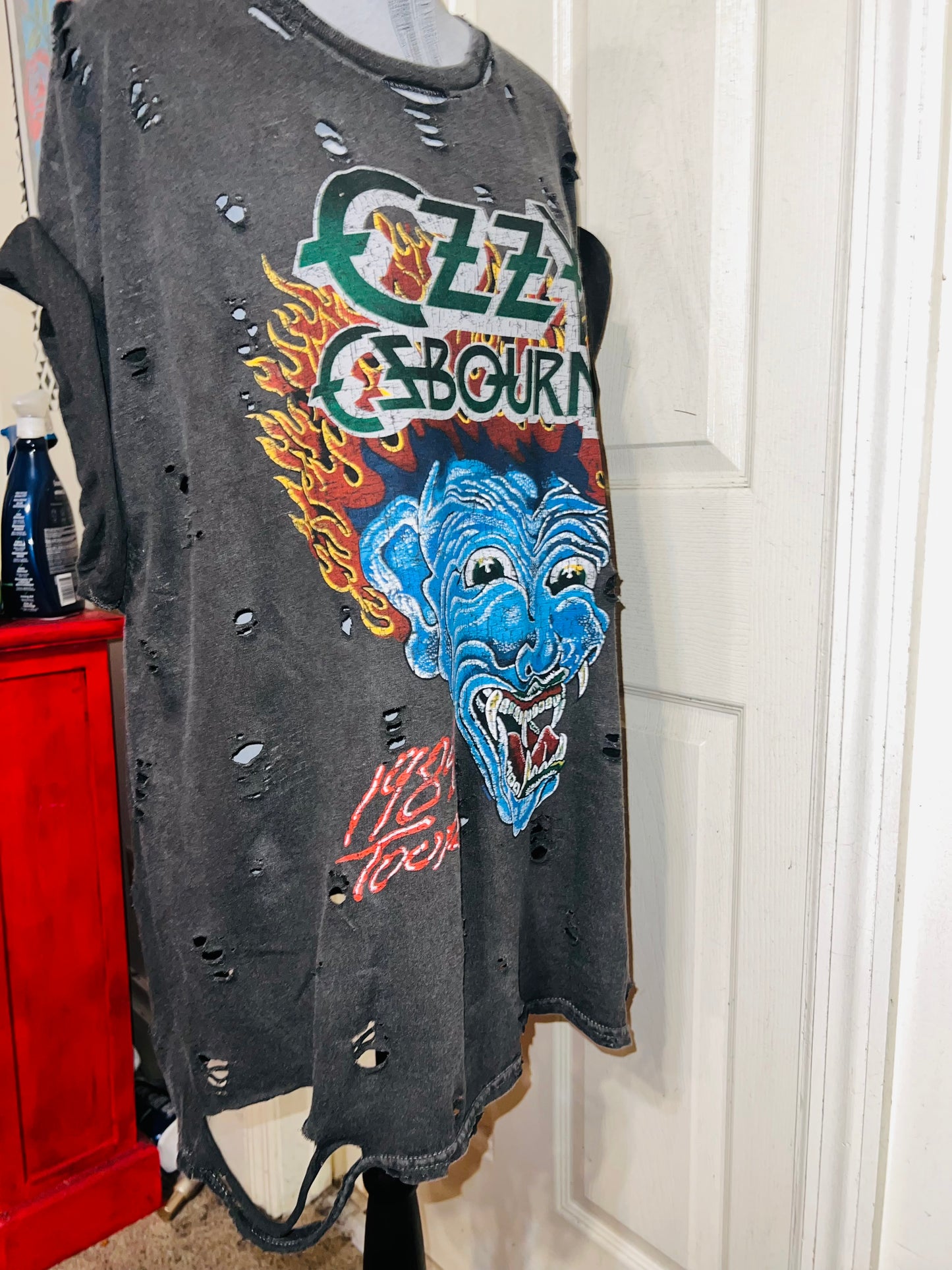 Ozzy Osbourne Double Sided Oversized Distressed Tee