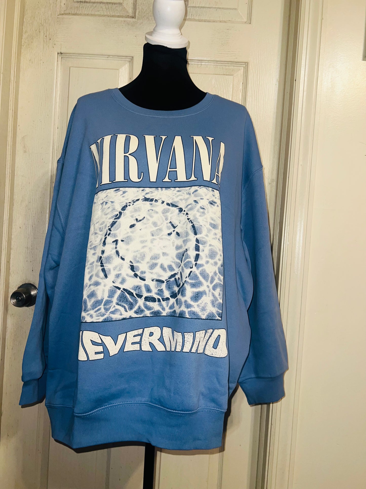Nirvana Double Sided Oversized Distressed Sweatshirt