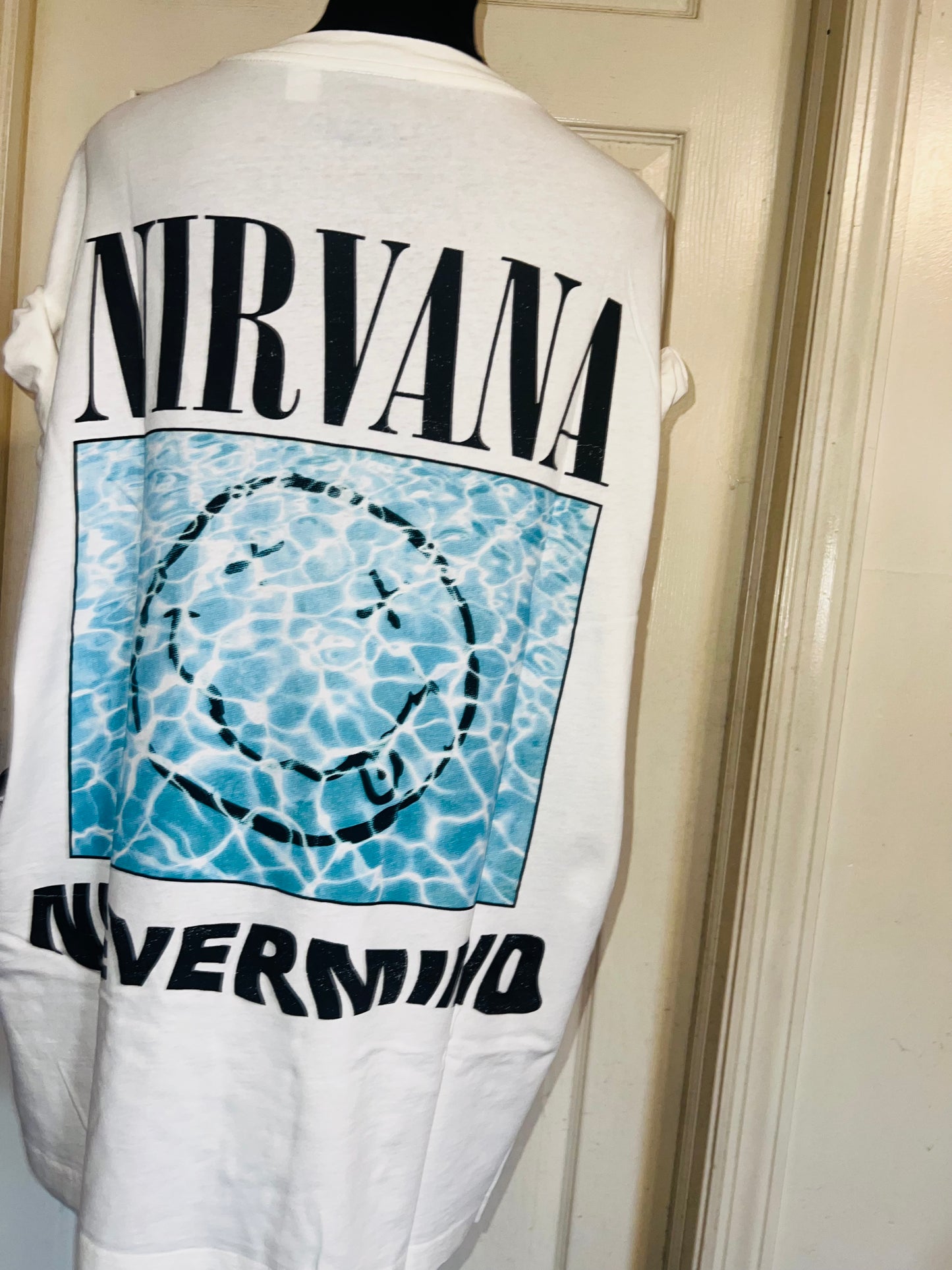 Nirvana Double Sided Oversized Distressed Tee