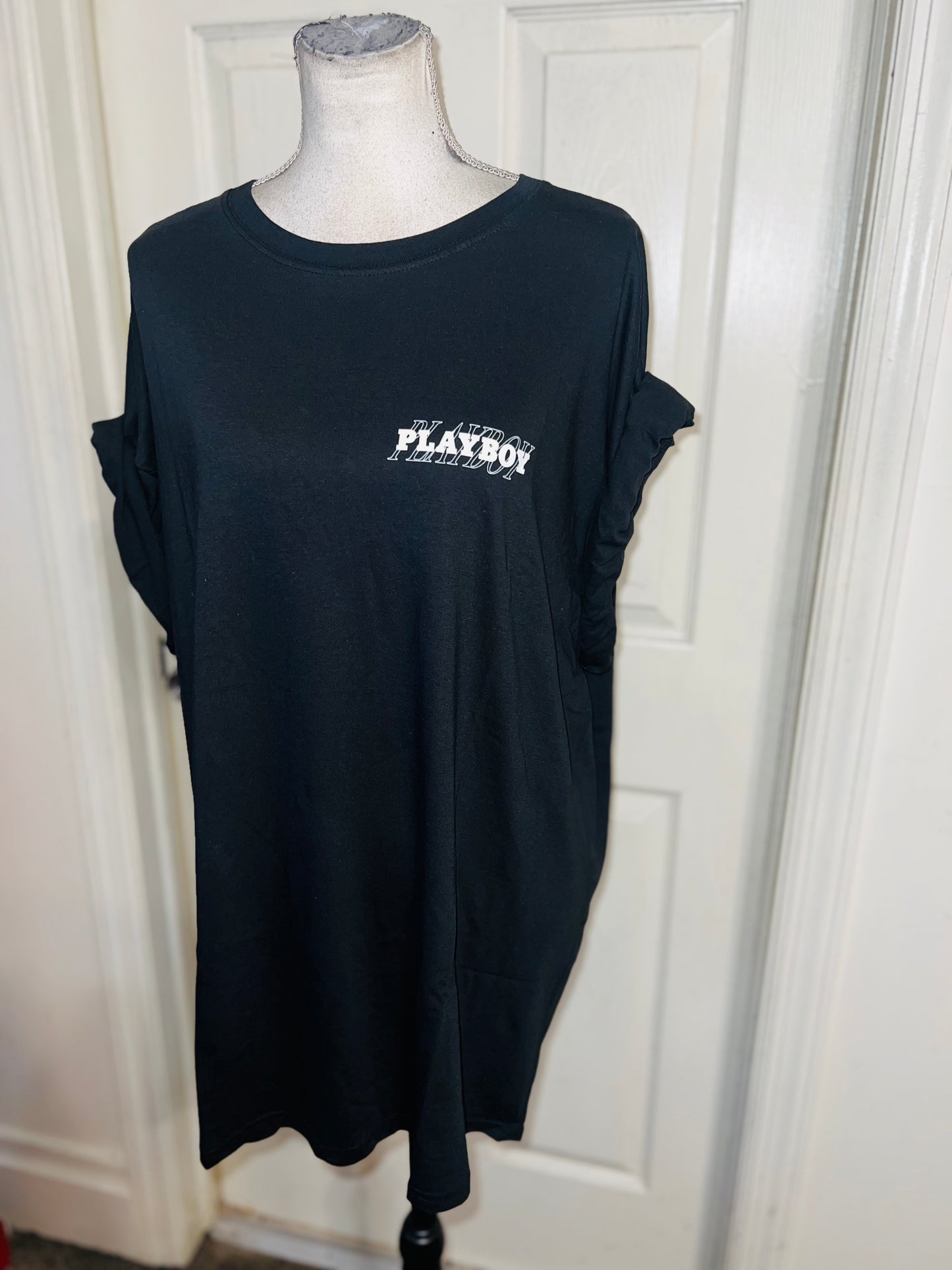 Playboy Double Sides Oversized Distressed Tee
