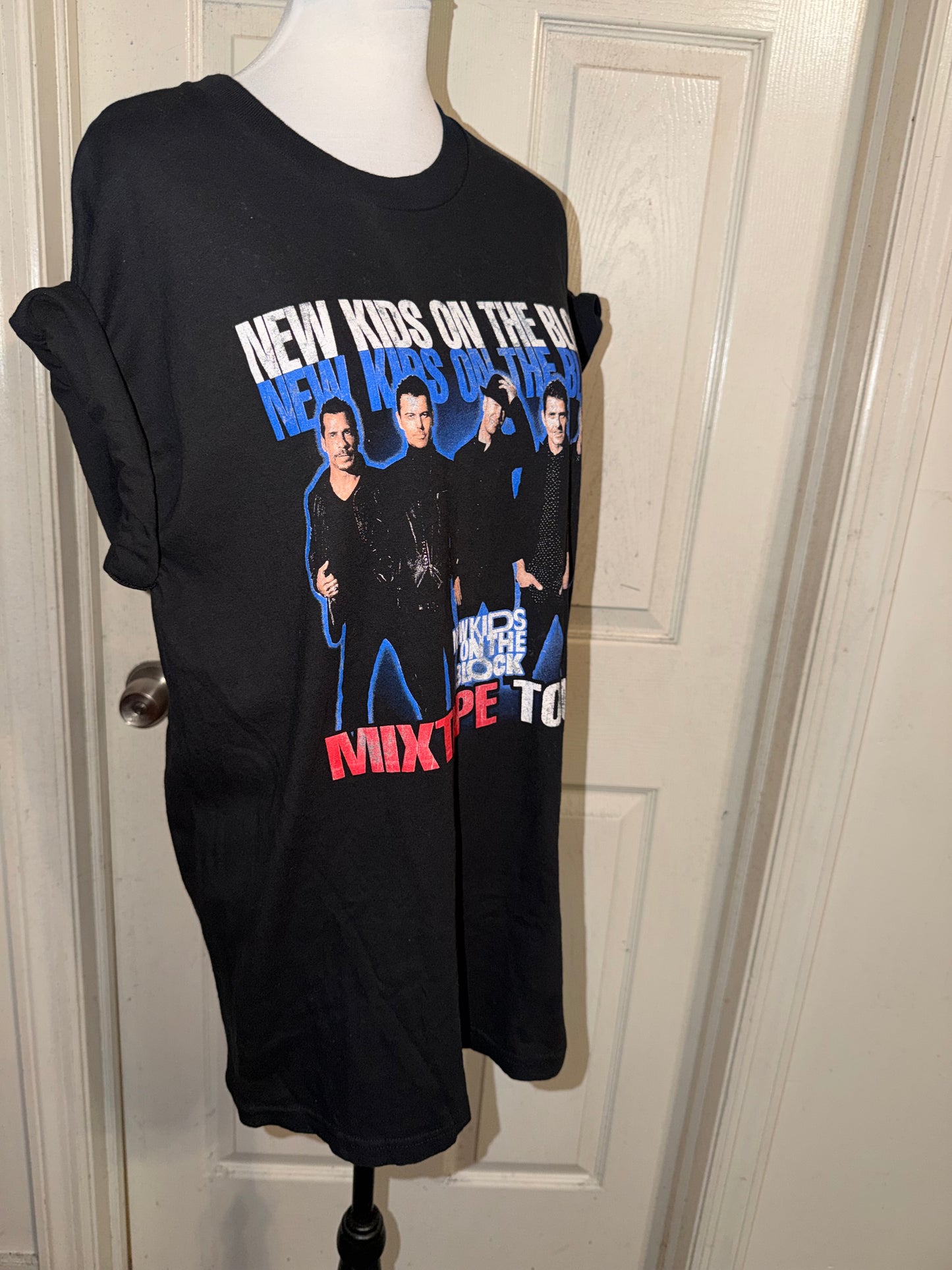 New Kids on the Block Double Sided Oversized Distressed Tee