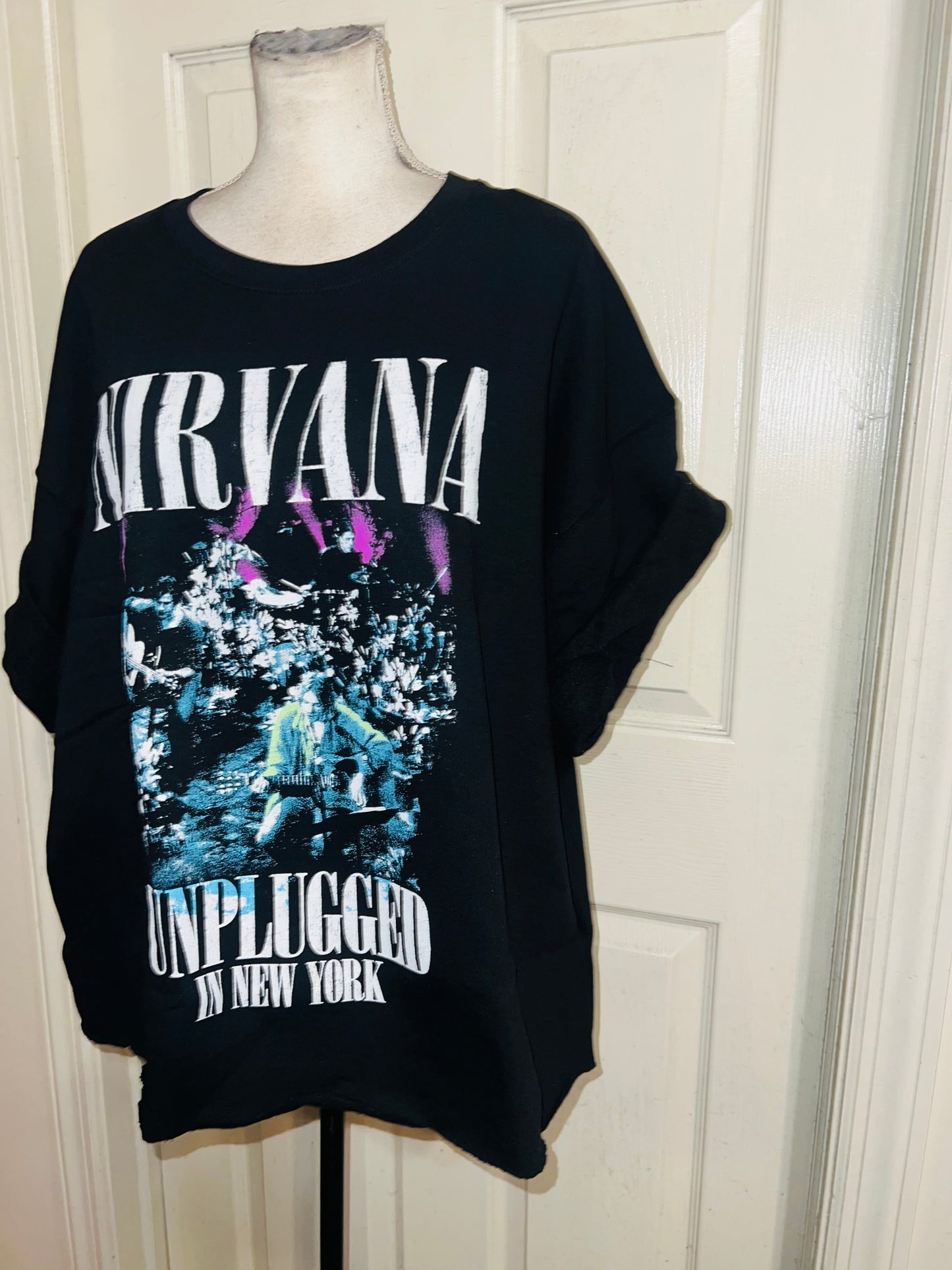 Nirvana Oversized Distressed Sweatshirt Tee