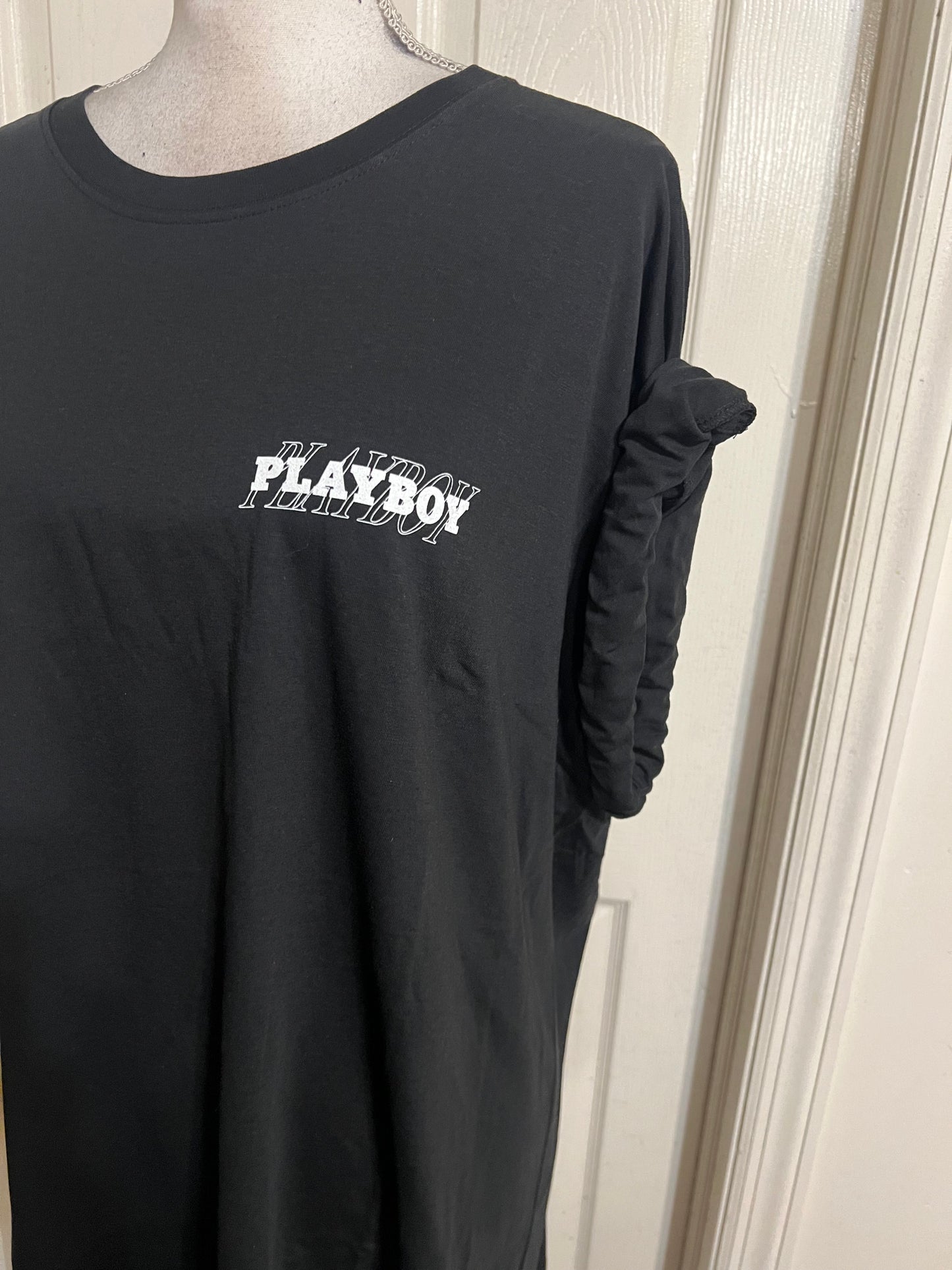 Playboy Double Sides Oversized Distressed Tee