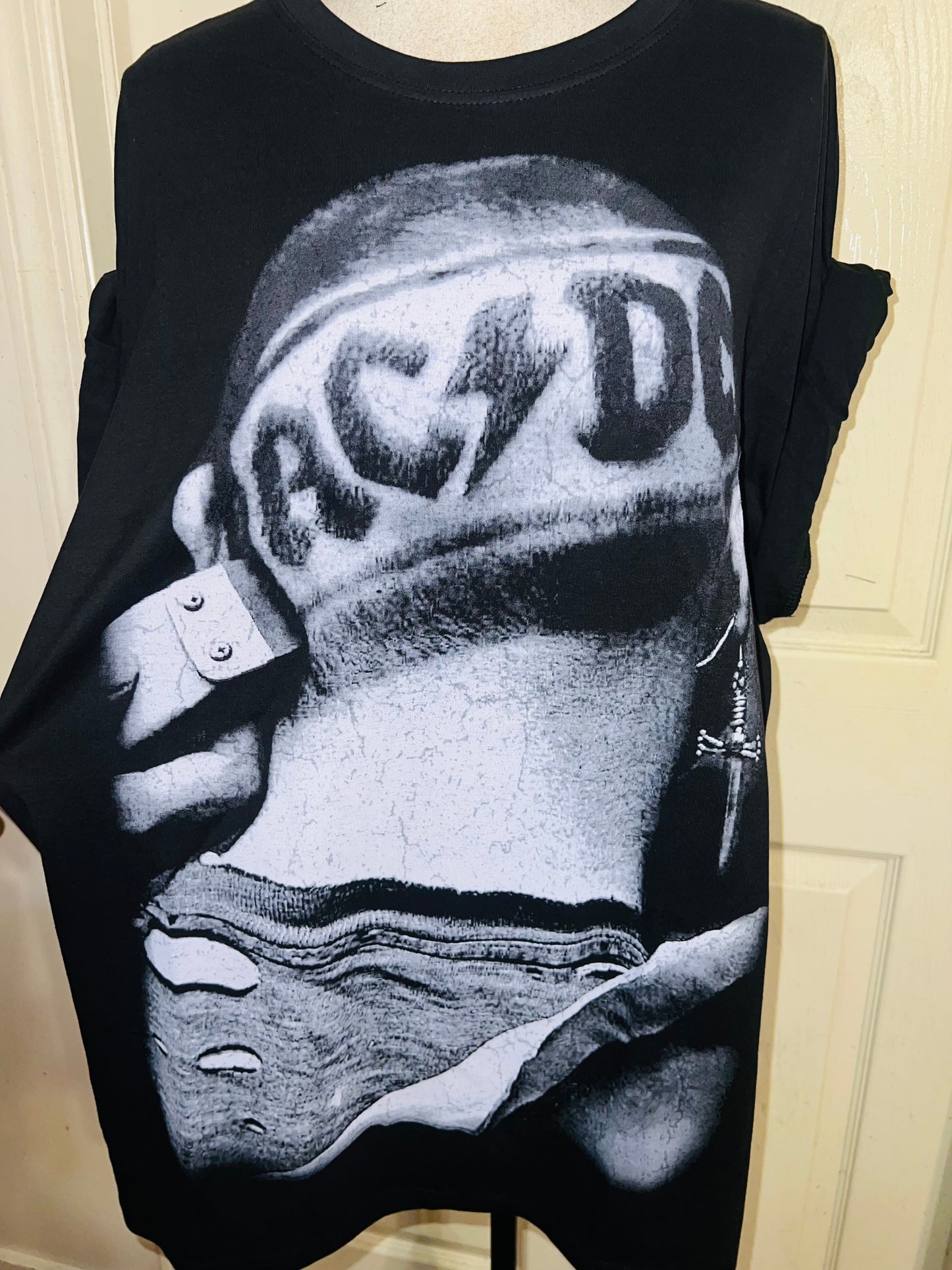 AC/DC Oversized Distressed Tee
