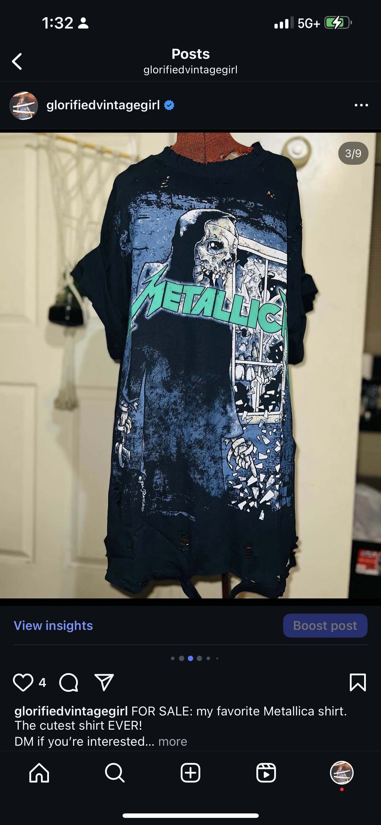 Metallica Oversized Distressed Tee