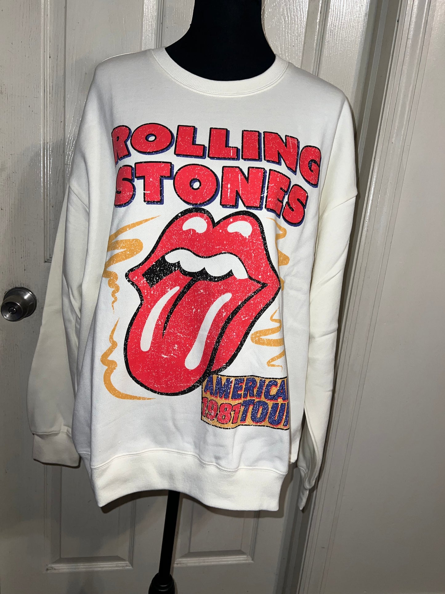 The Rolling Stones Oversized Distressed Sweatshirt