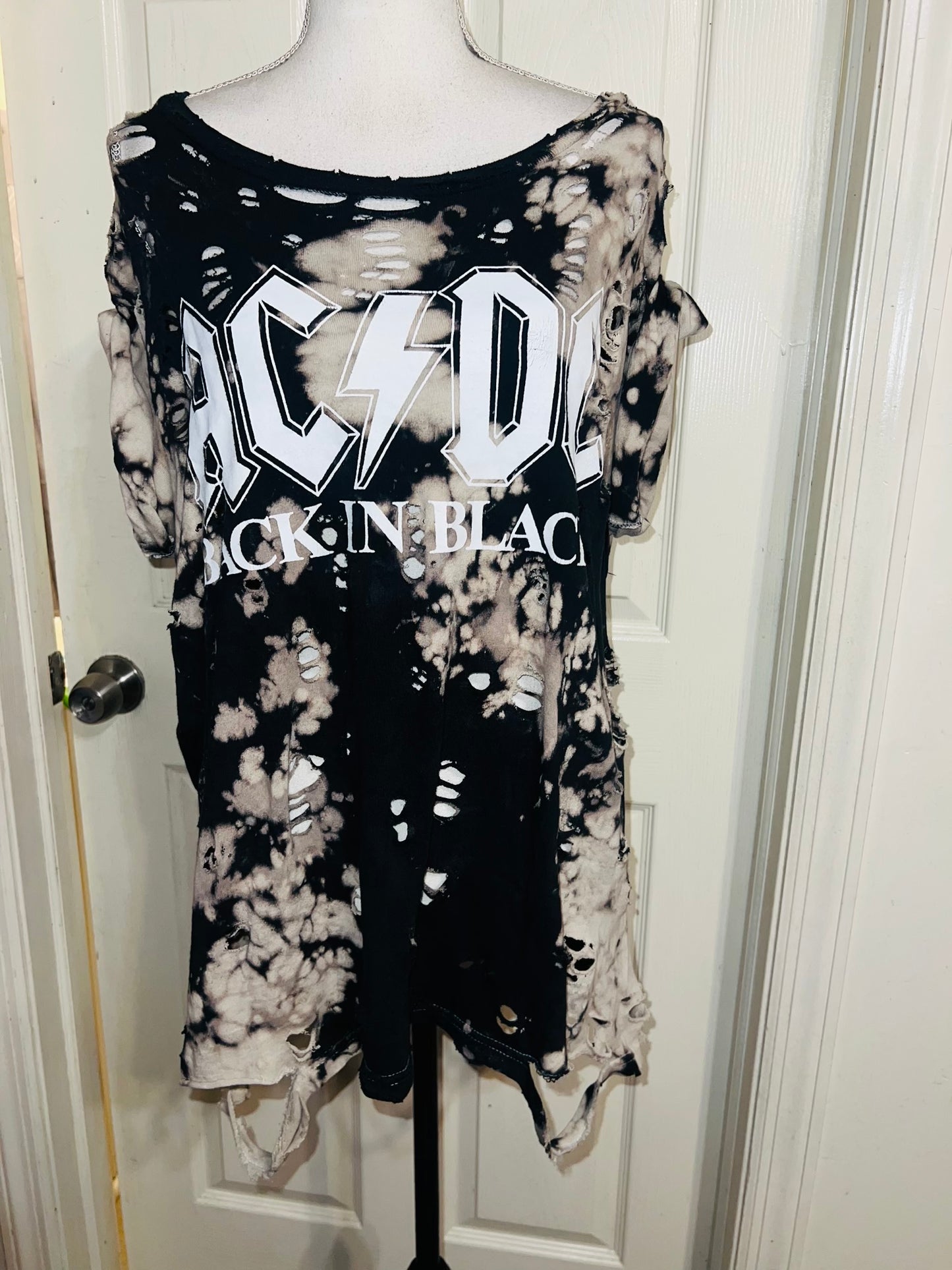 AC/DC Double Sided Oversized Distressed Tee