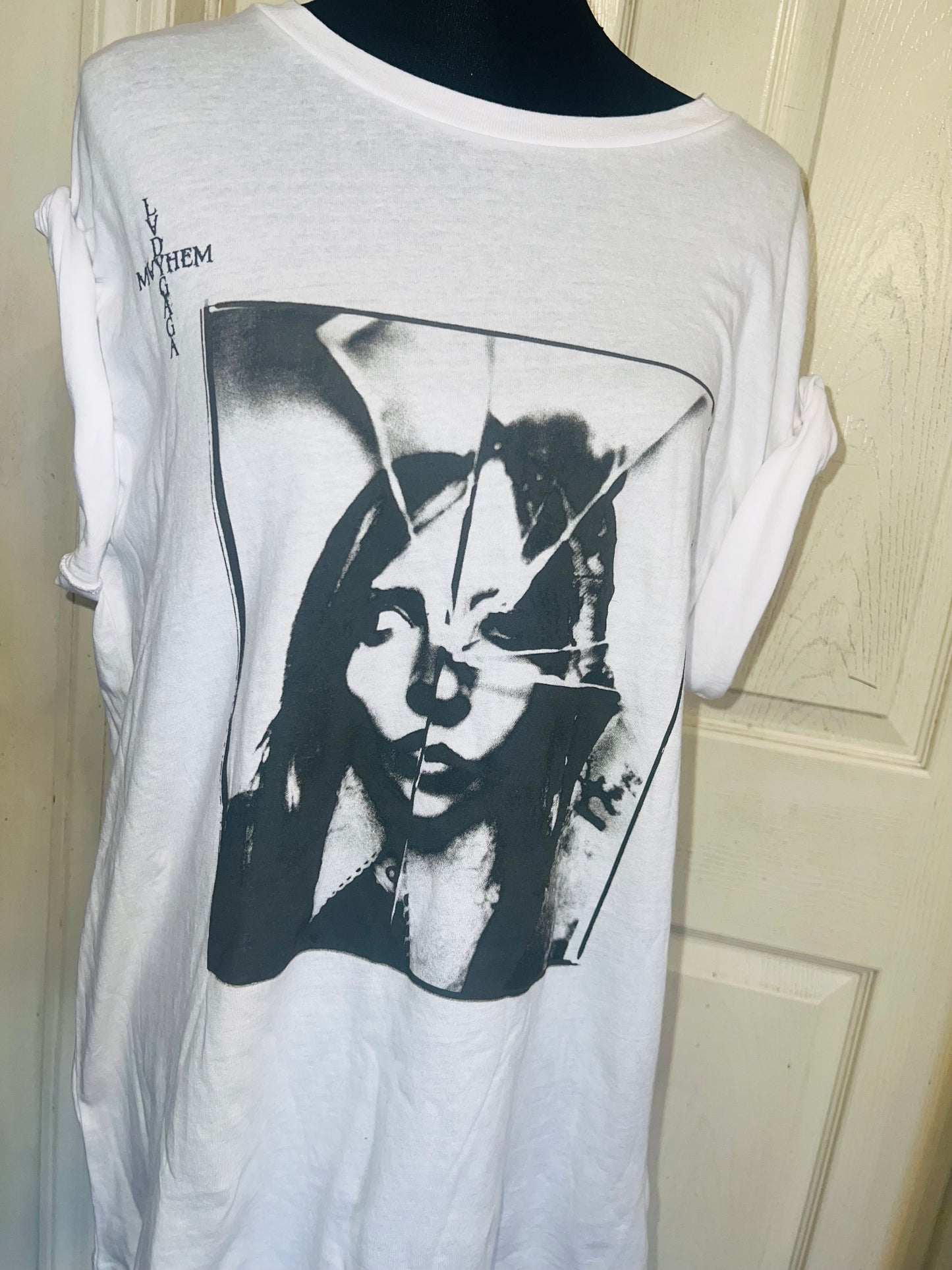 Lady Gaga Oversized Distressed Tee