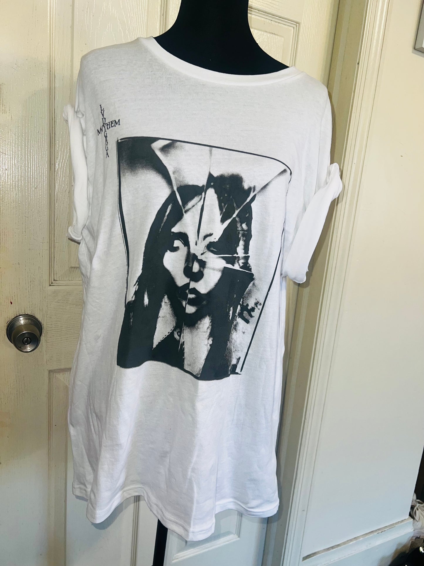 Lady Gaga Oversized Distressed Tee