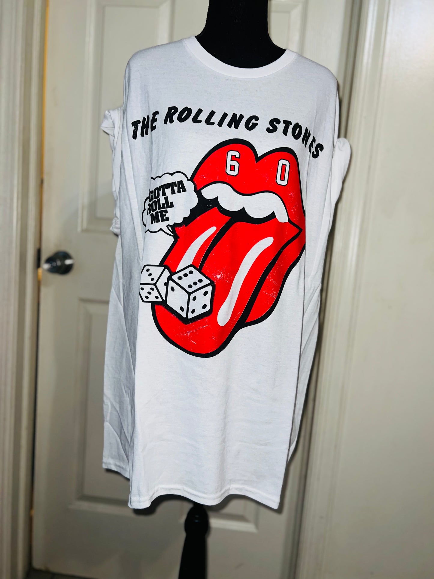 Rolling Stones Tumbling Dice Oversized Distressed Tee