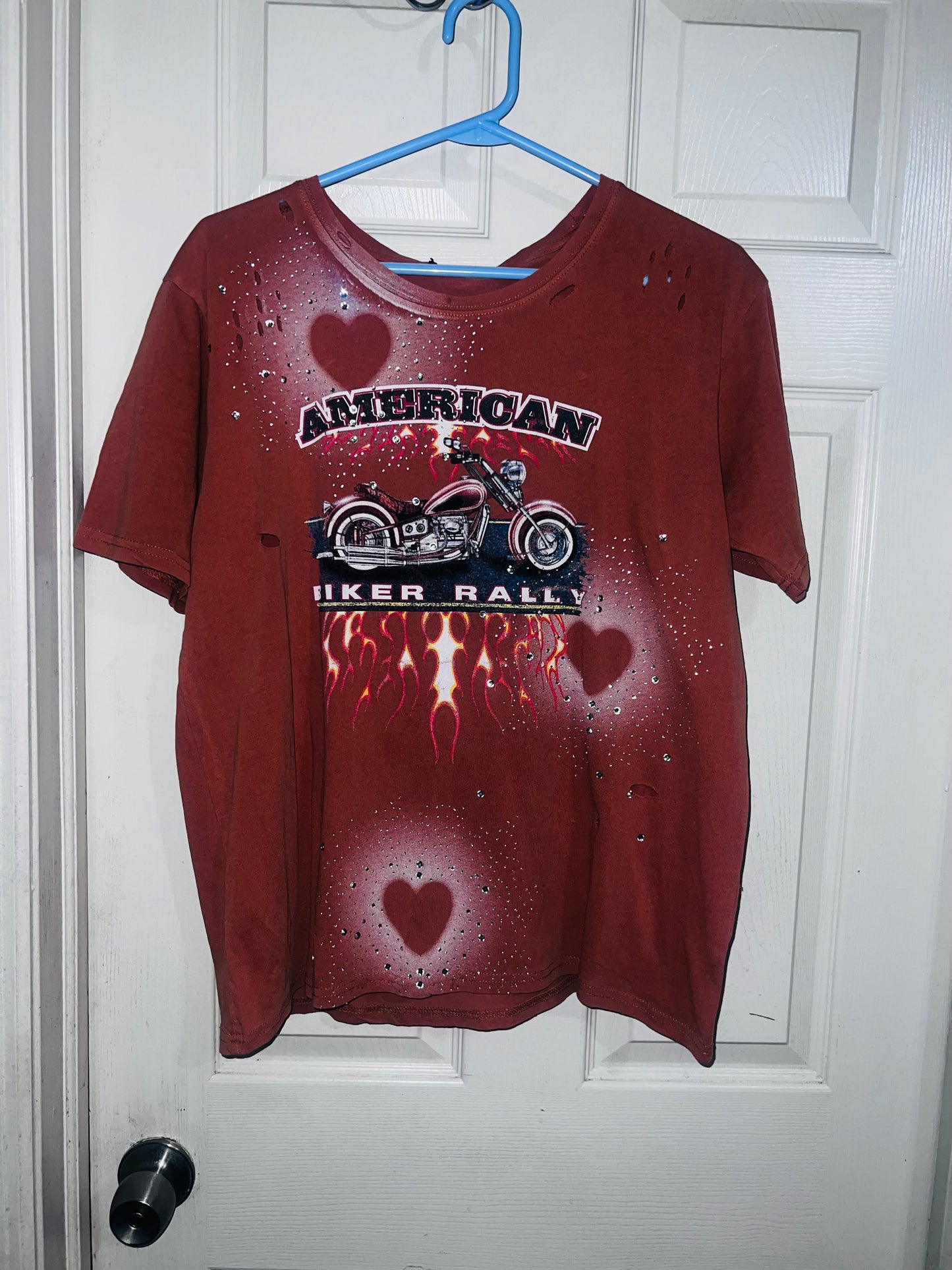 Bike Rally Oversized Distressed Double Sided Tee