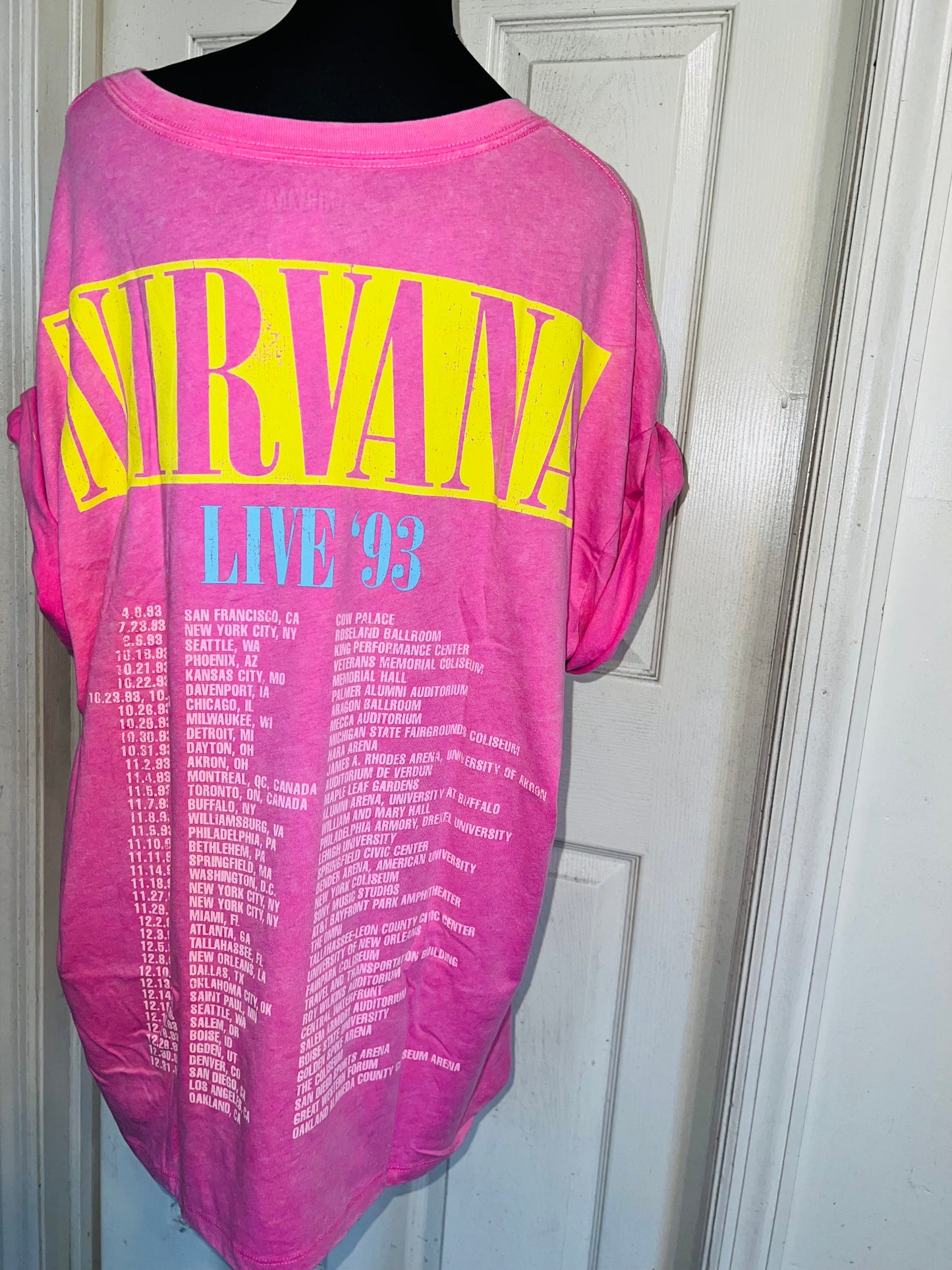 Nirvana Double Sided Oversized Distressed Tee